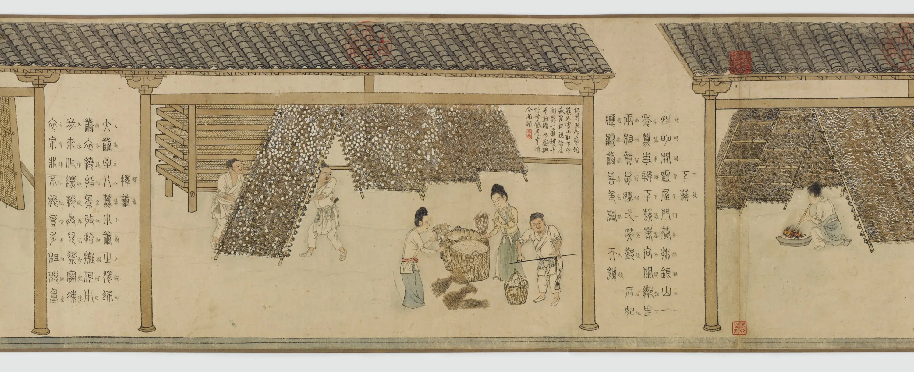 元朝【程棨】《摹楼璹蚕织图卷》 第2张