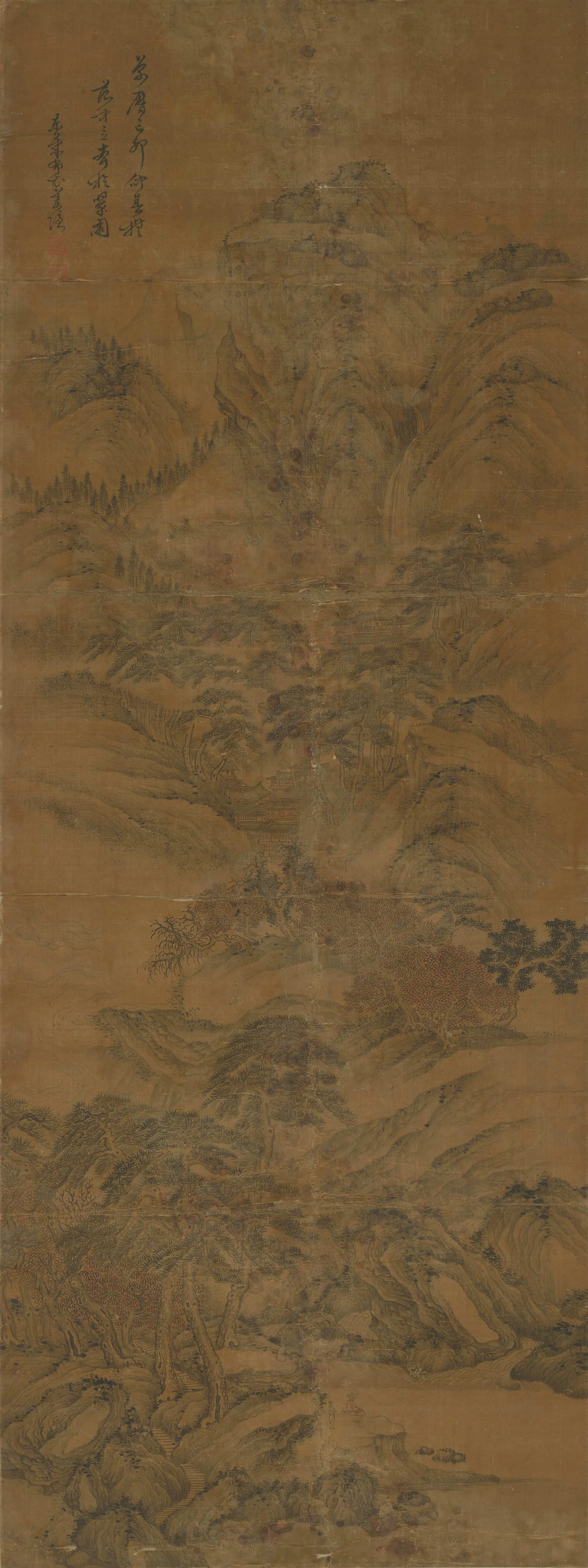 明朝【姜隐】《拟范宽立轴》