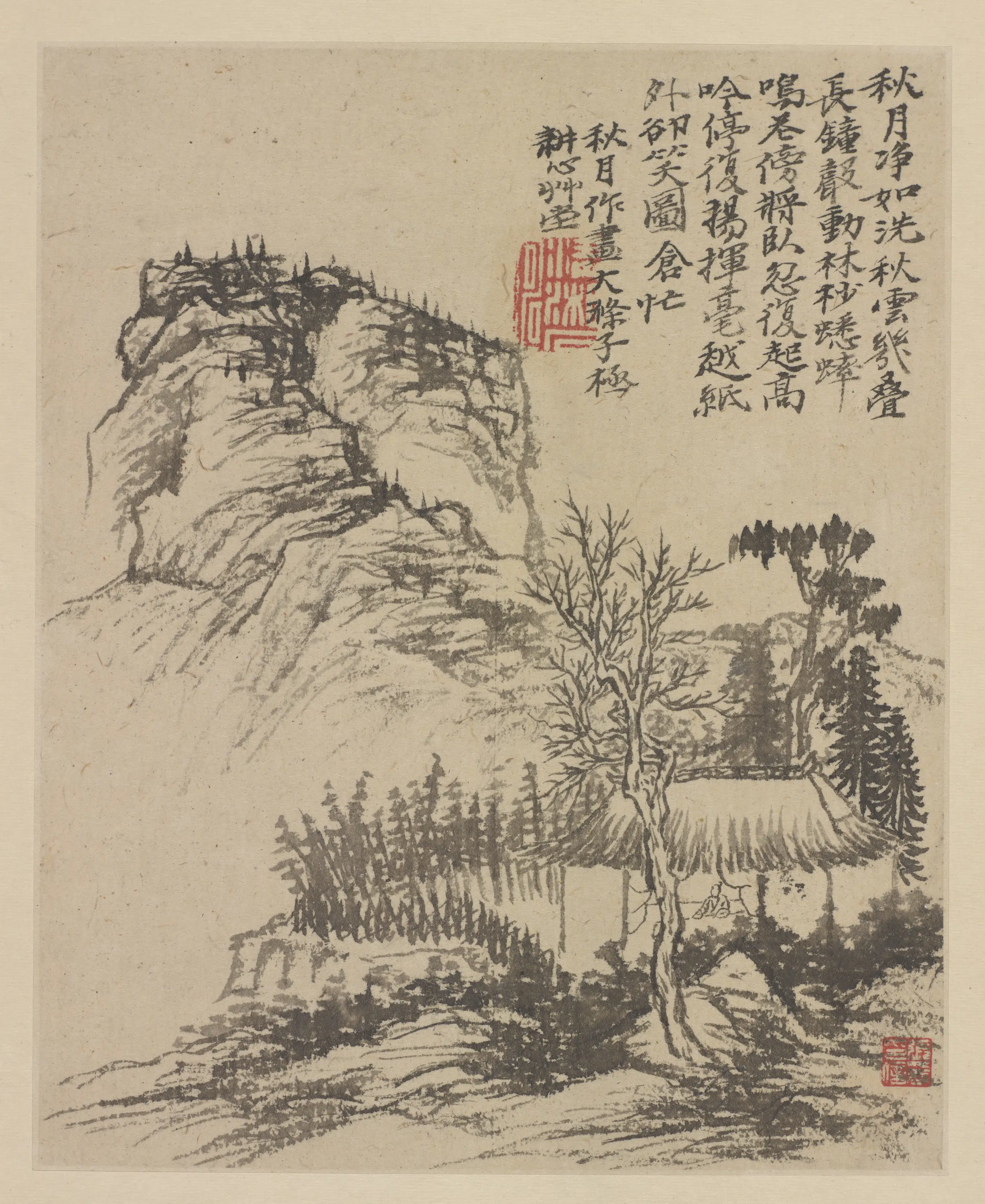 清朝【石涛】《金陵秋月忆画》