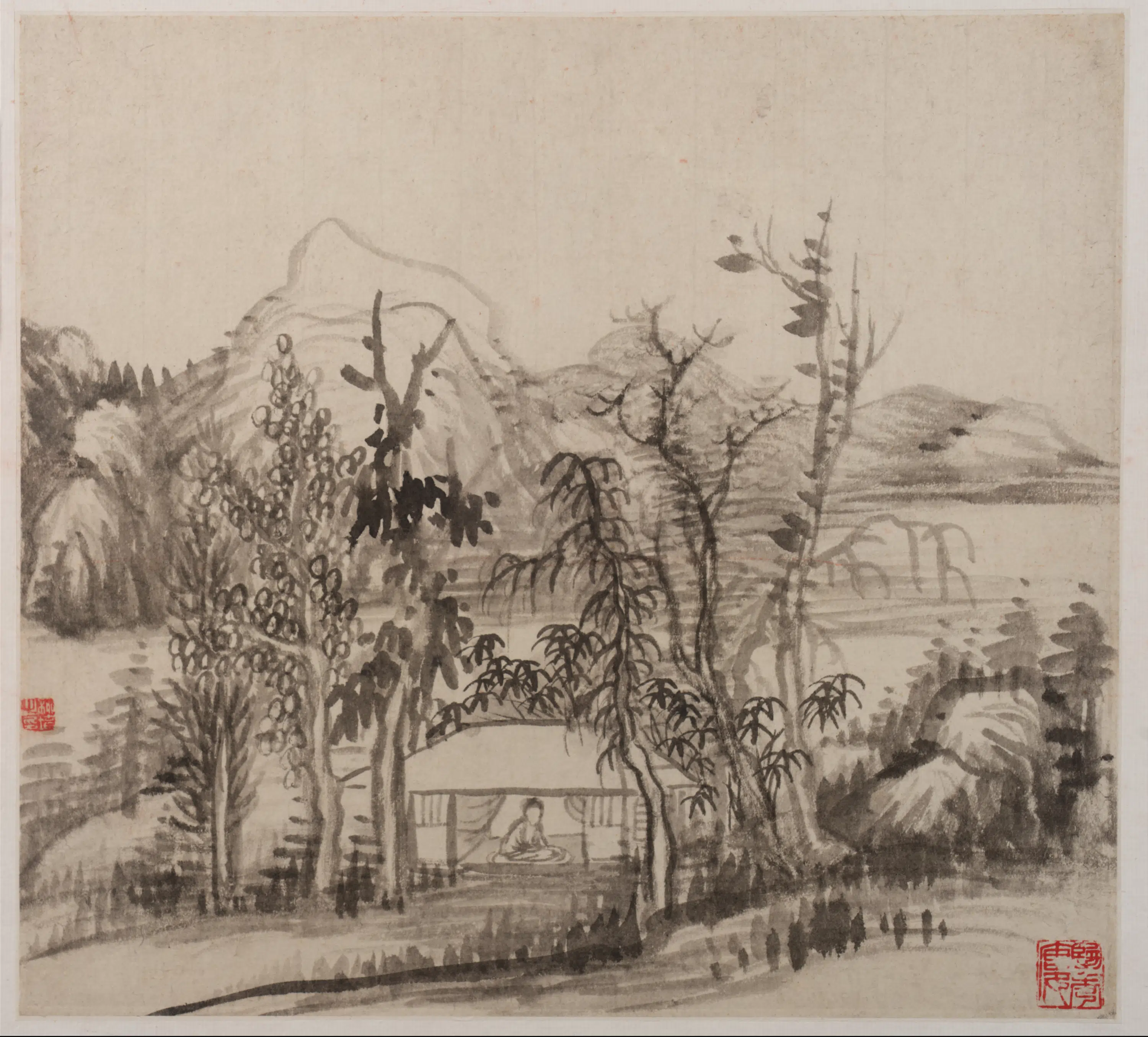 清朝【柳堉】《山水图册八开》 第8张