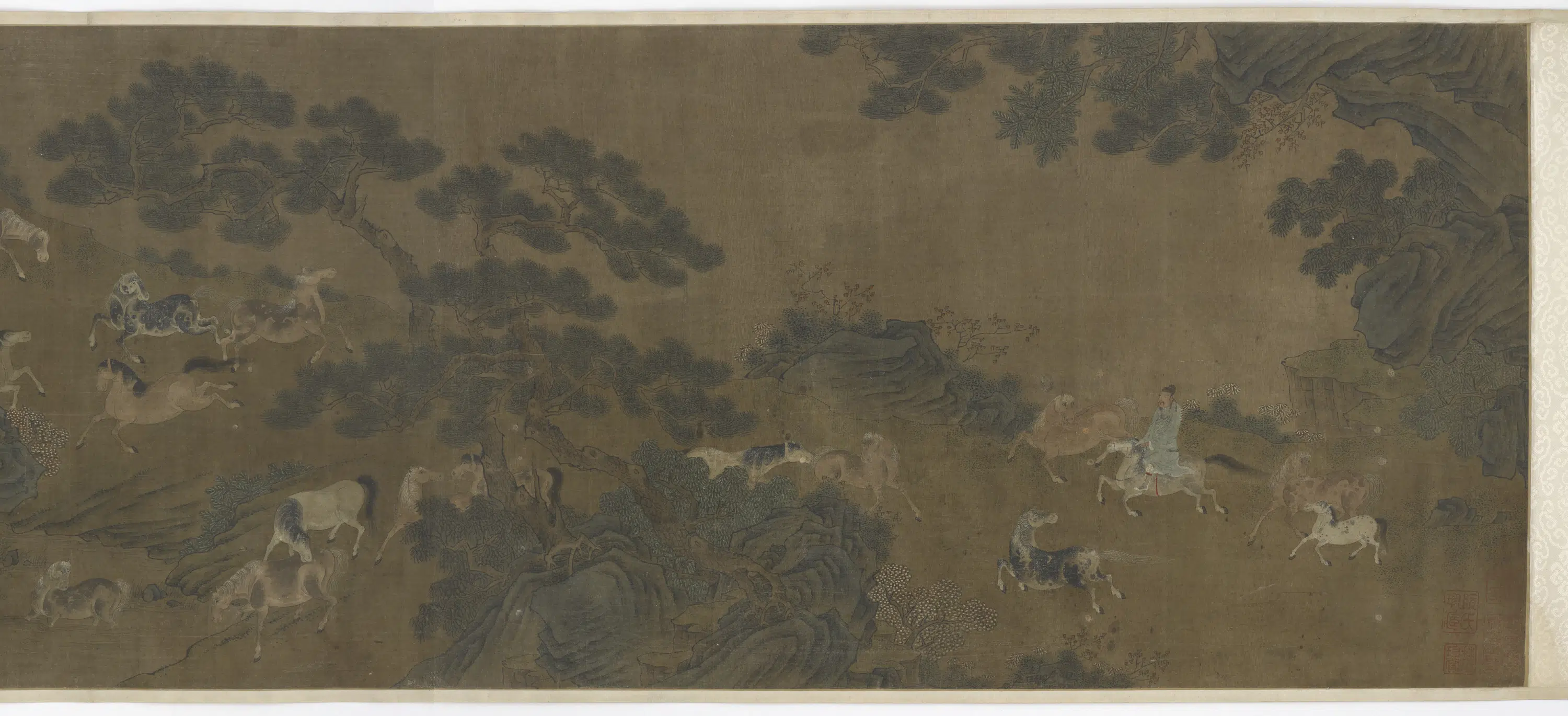 元朝【赵孟俯】《百马图卷》 第7张 元朝【赵孟俯】《百马图卷》 第7张