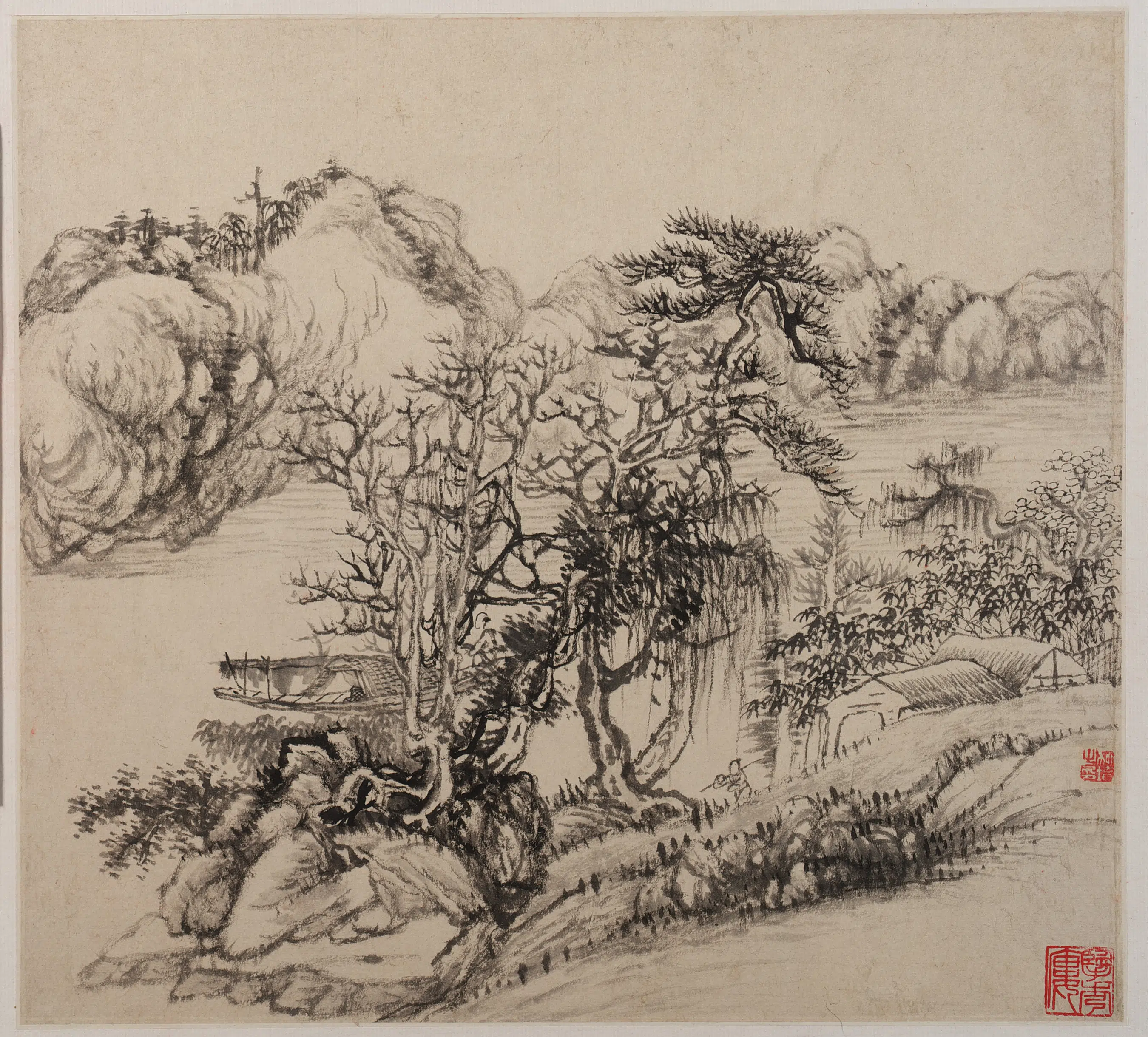 清朝【柳堉】《山水图册八开》