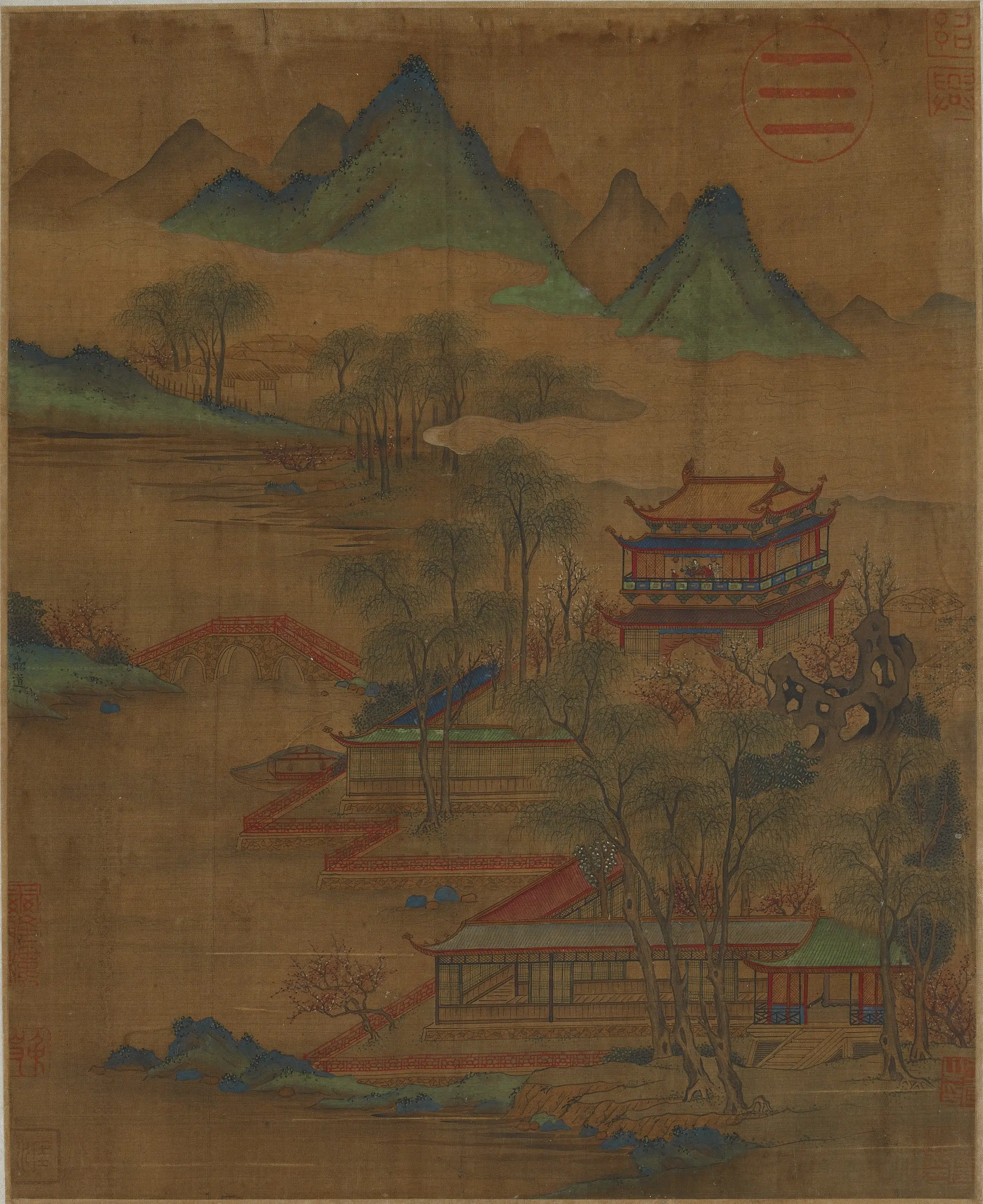 唐朝【李昭道】《皇宫图》