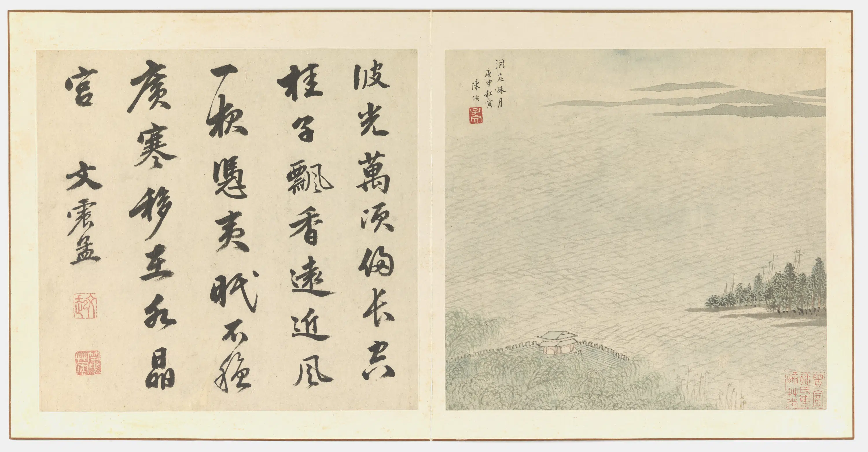 明朝【陈焕】《潇湘八景图册-洞庭秋月图》