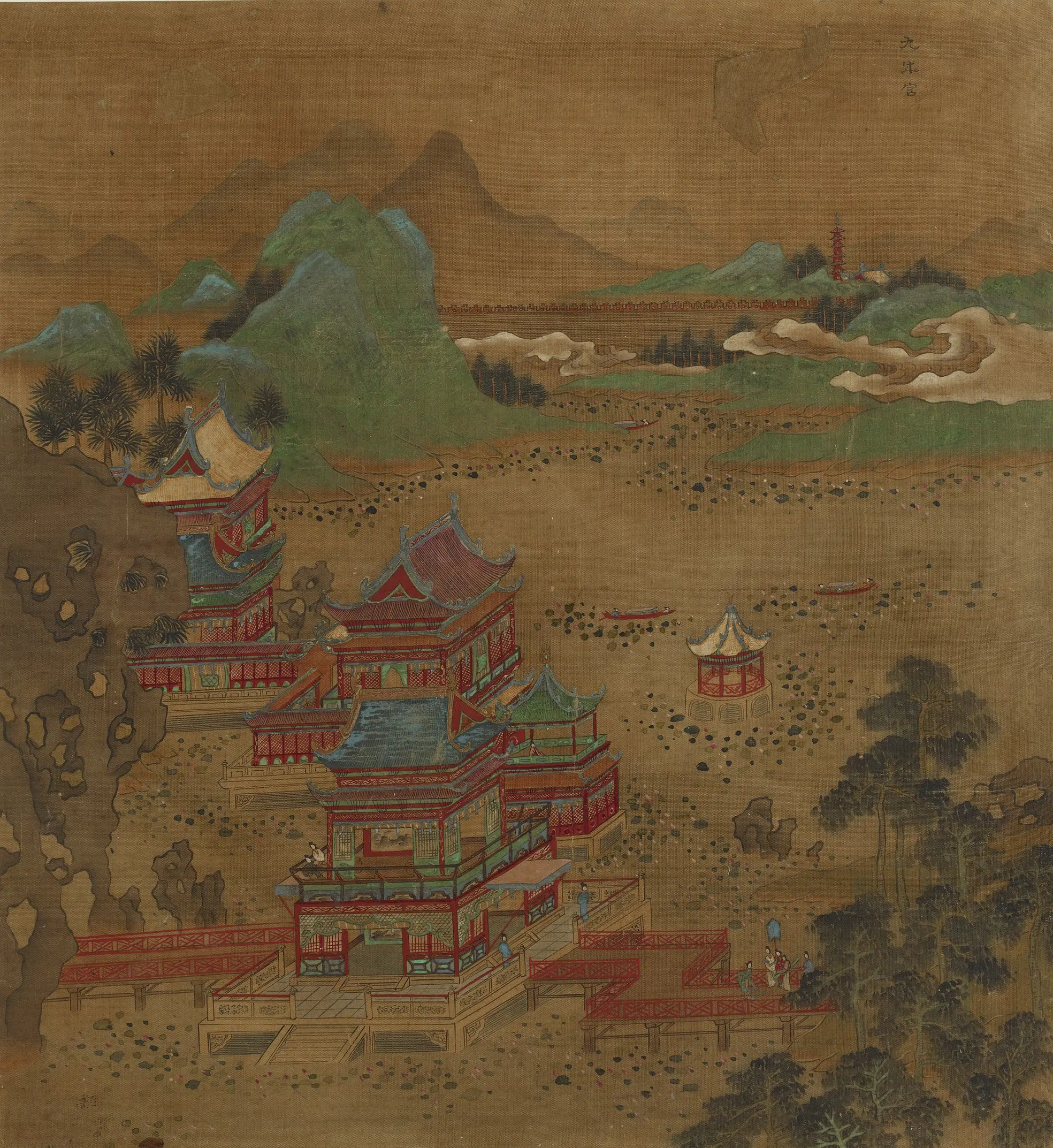 宋朝【赵伯驹】《九成宫图》