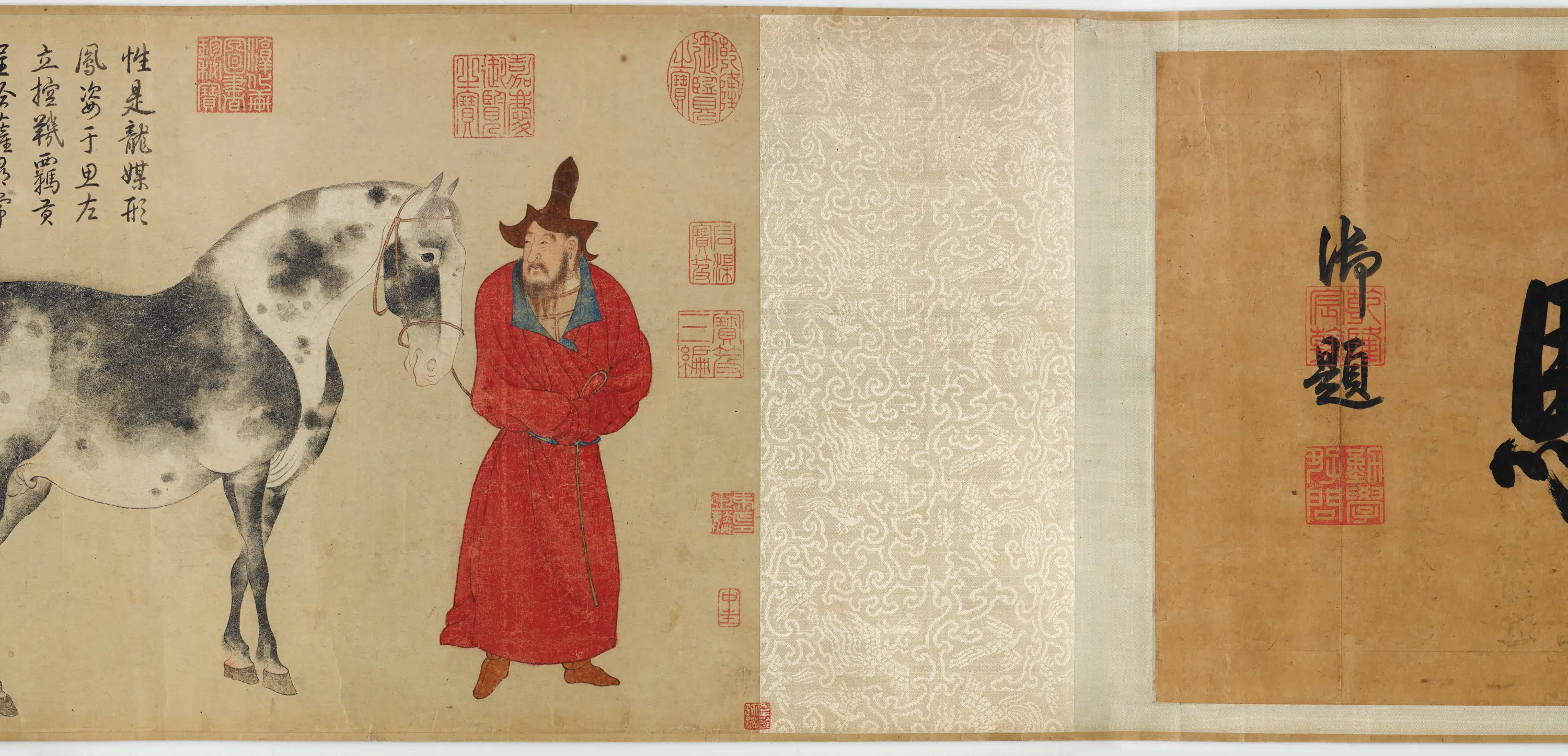 元朝【赵雍】《临李公麟人马图卷》 第3张
