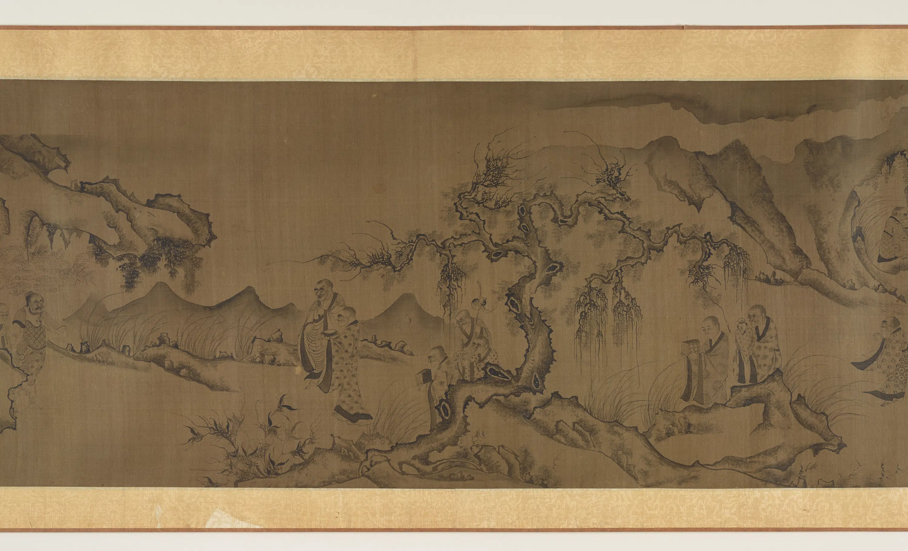 宋朝【李公麟】《白描罗汉观音山水图》 第15张