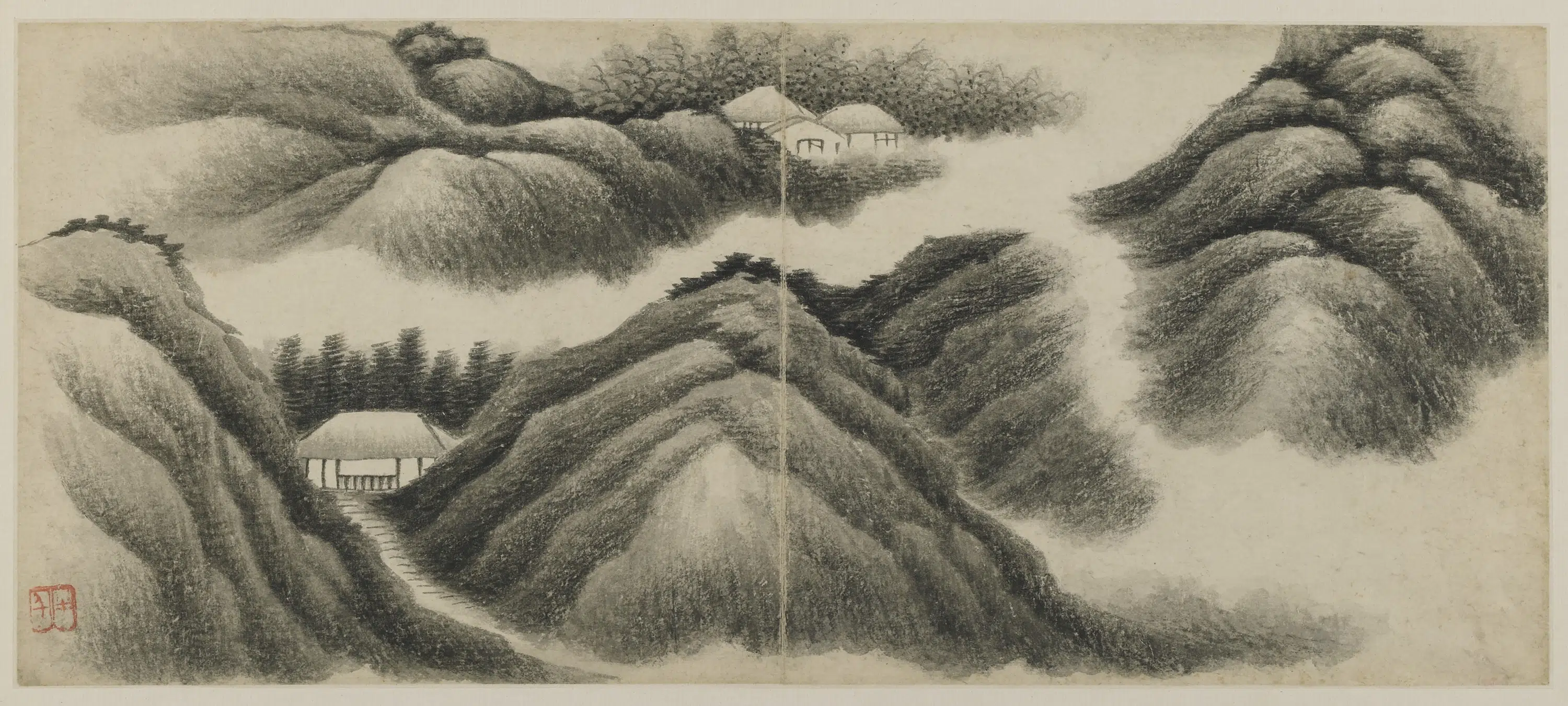 清朝【龚贤】《山水图-2-1》