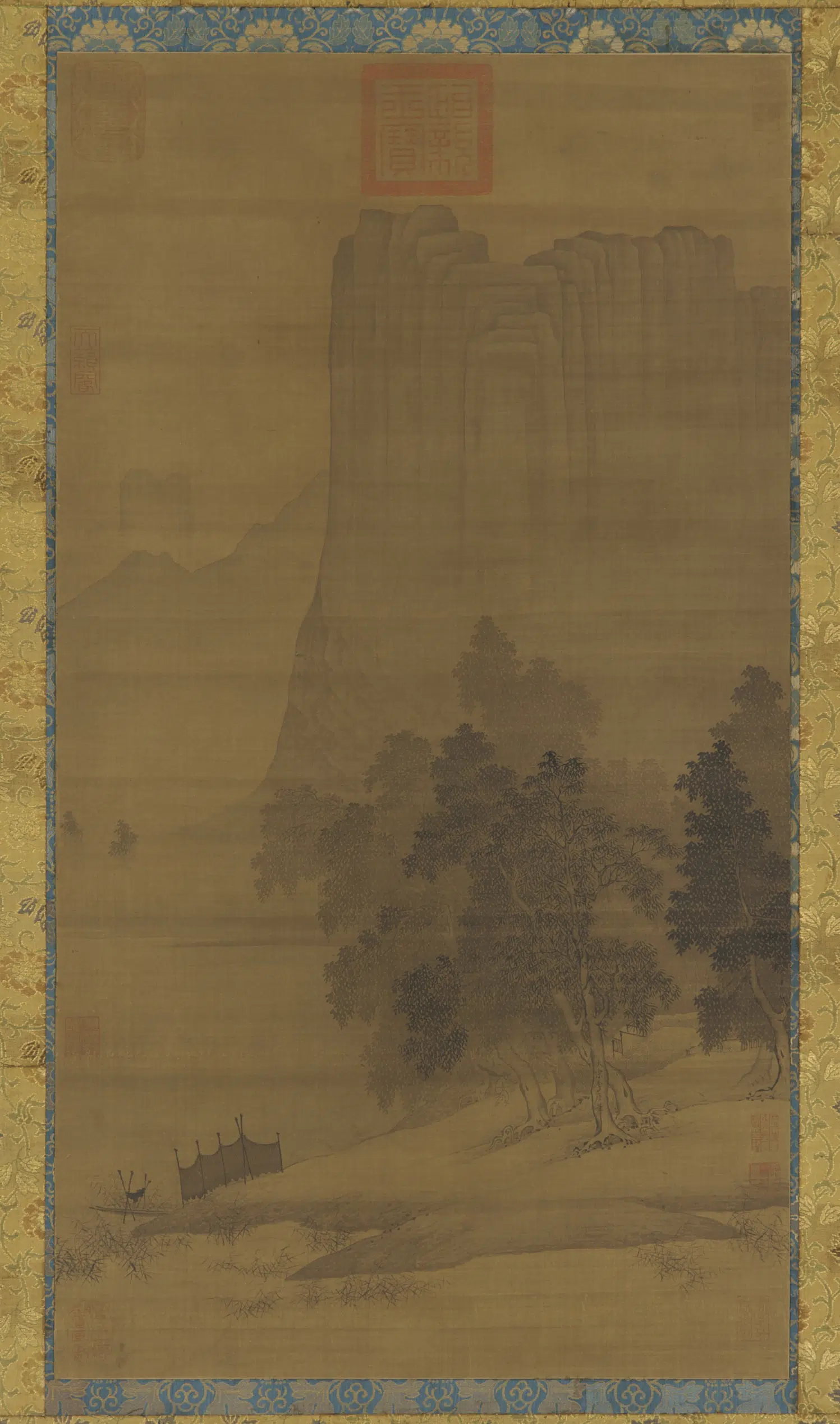 宋朝【李唐】《雨后晒网图》