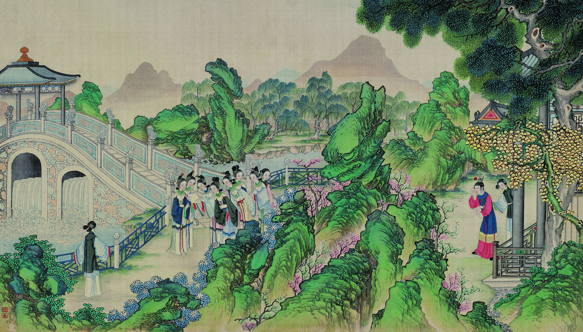 【孙温】《红楼梦图册第二版高清-70林黛玉重建桃花社》 第1张