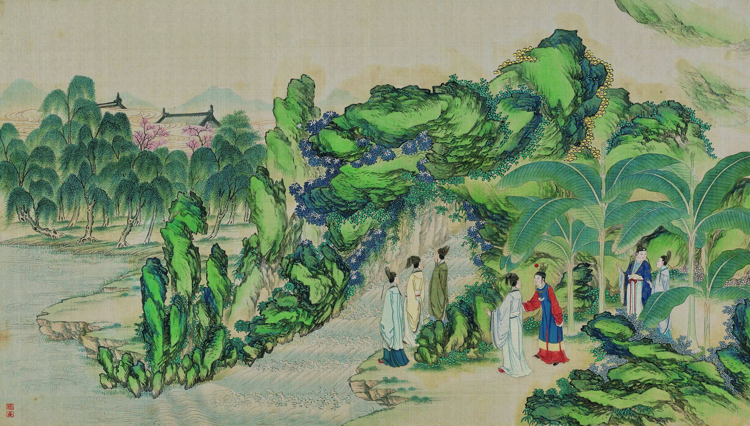 【孙温】《红楼梦图册第二版高清-17贾政游大观园景七》 第1张