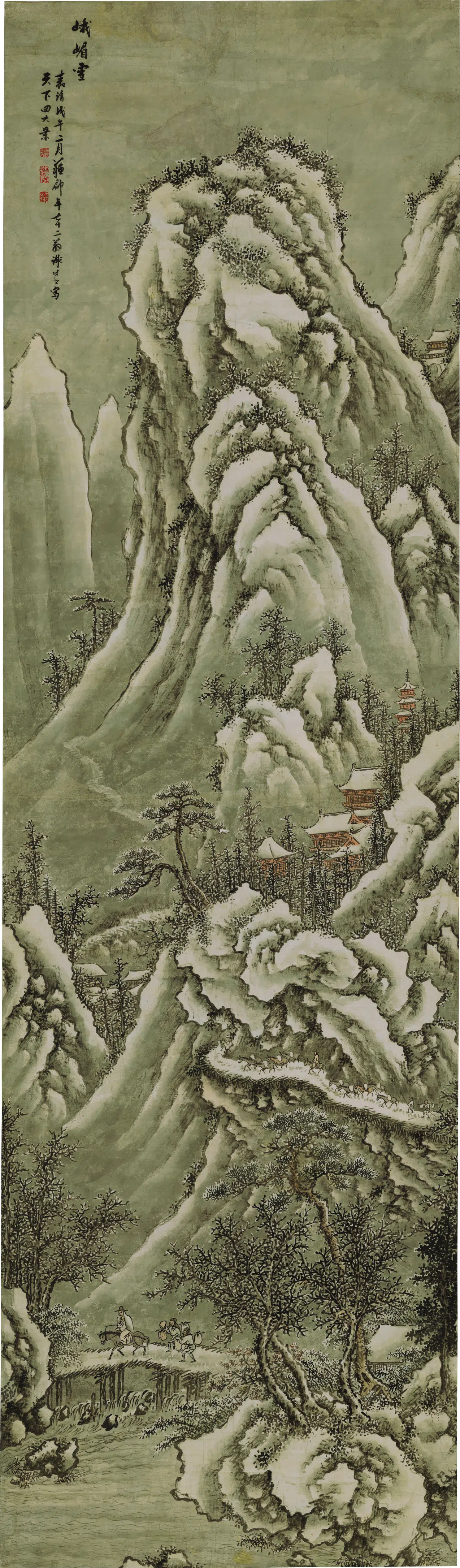明朝【谢时臣】《蛾眉雪轴图》 第1张 明朝【谢时臣】《蛾眉雪轴图》 第1张