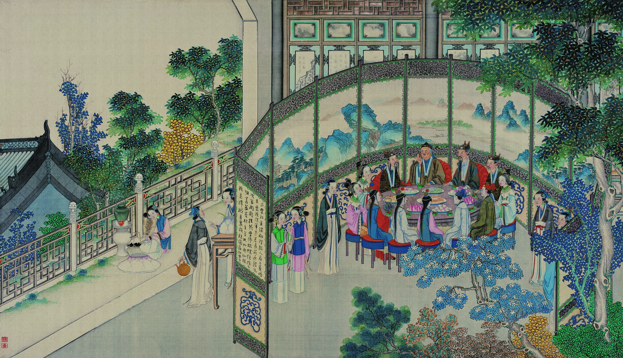 【孙温】《红楼梦图册第二版高清-75-76赏中秋新词得佳识》 第1张