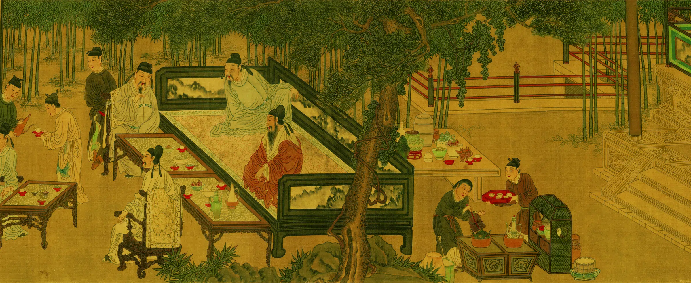 宋朝【佚名】《十八学士图(全卷绢本)》 第8张