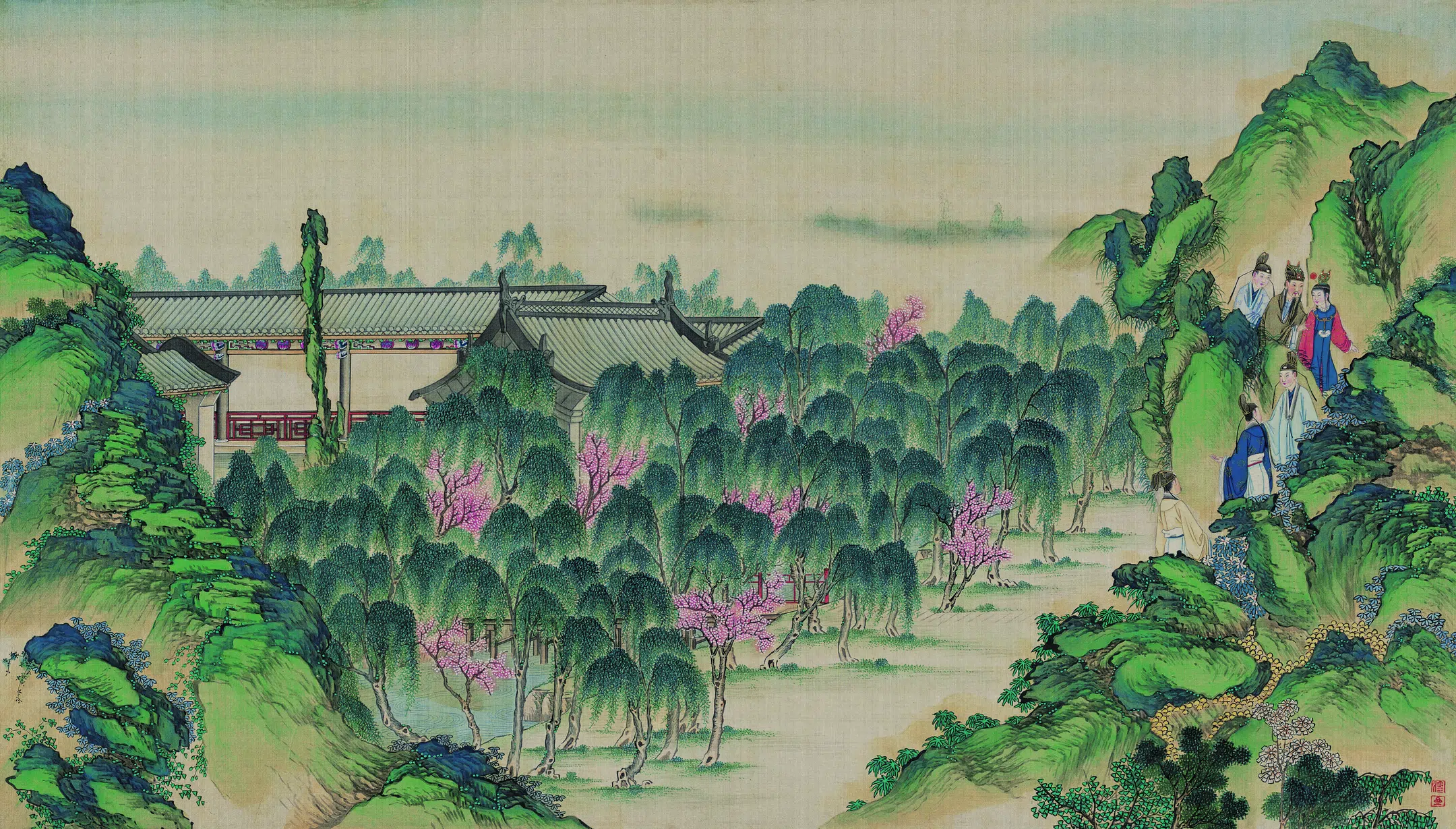 【孙温】《红楼梦图册第二版高清-17贾政游大观园景二》 第1张