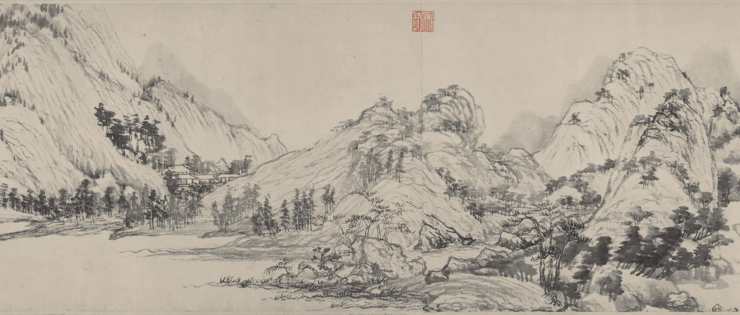 元朝【黄公望】《富春山居图完美合璧卷(剩山无用师)纸本》 第2张 元朝【黄公望】《富春山居图完美合璧卷(剩山无用师)纸本》 第2张
