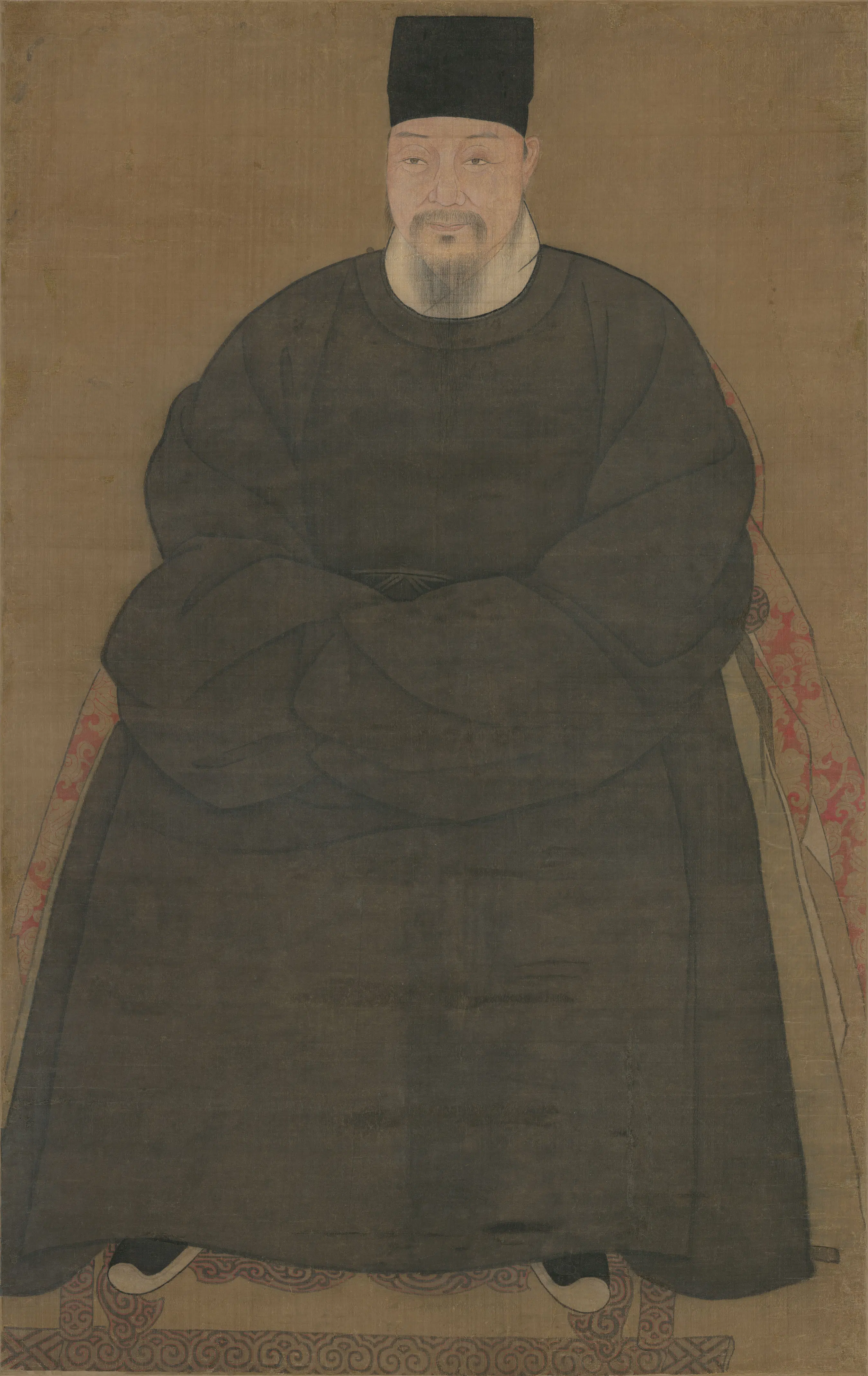清代【佚名】《肖像画黑衣常服像轴》 第1张 清代【佚名】《肖像画黑衣常服像轴》 第1张
