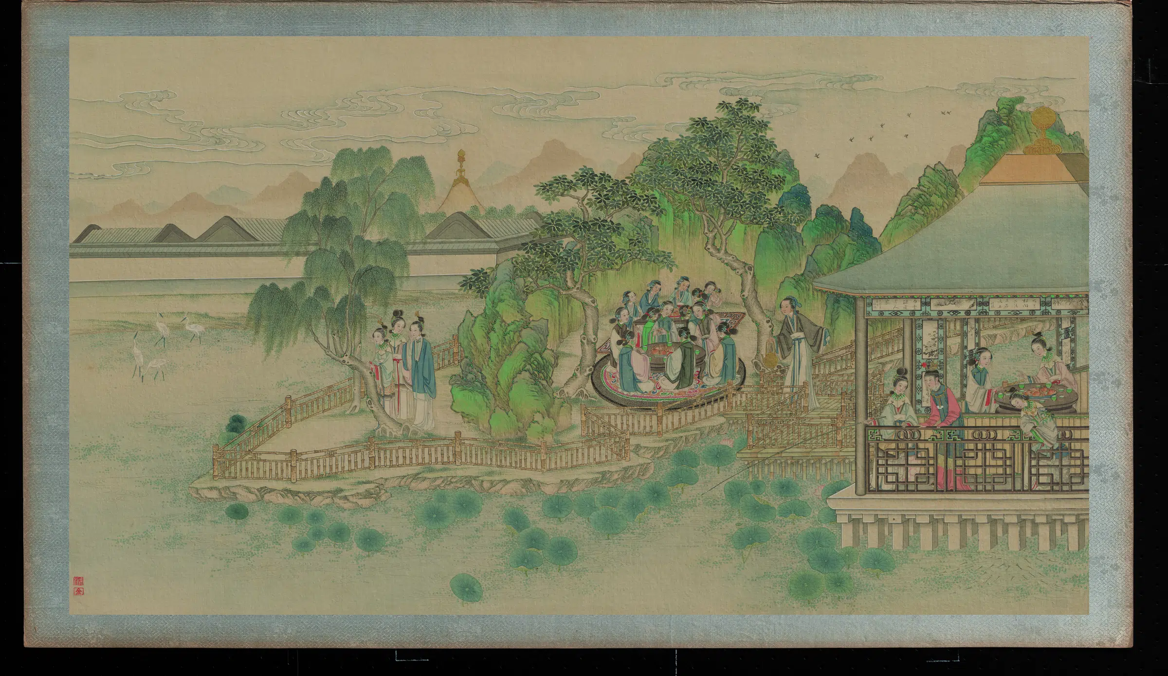 【孙温】《红楼梦画册绢本-林潇湘魁夺菊花诗》 第1张 【孙温】《红楼梦画册绢本-林潇湘魁夺菊花诗》 第1张
