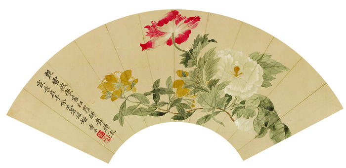 清代【恽寿平】《花卉扇面》