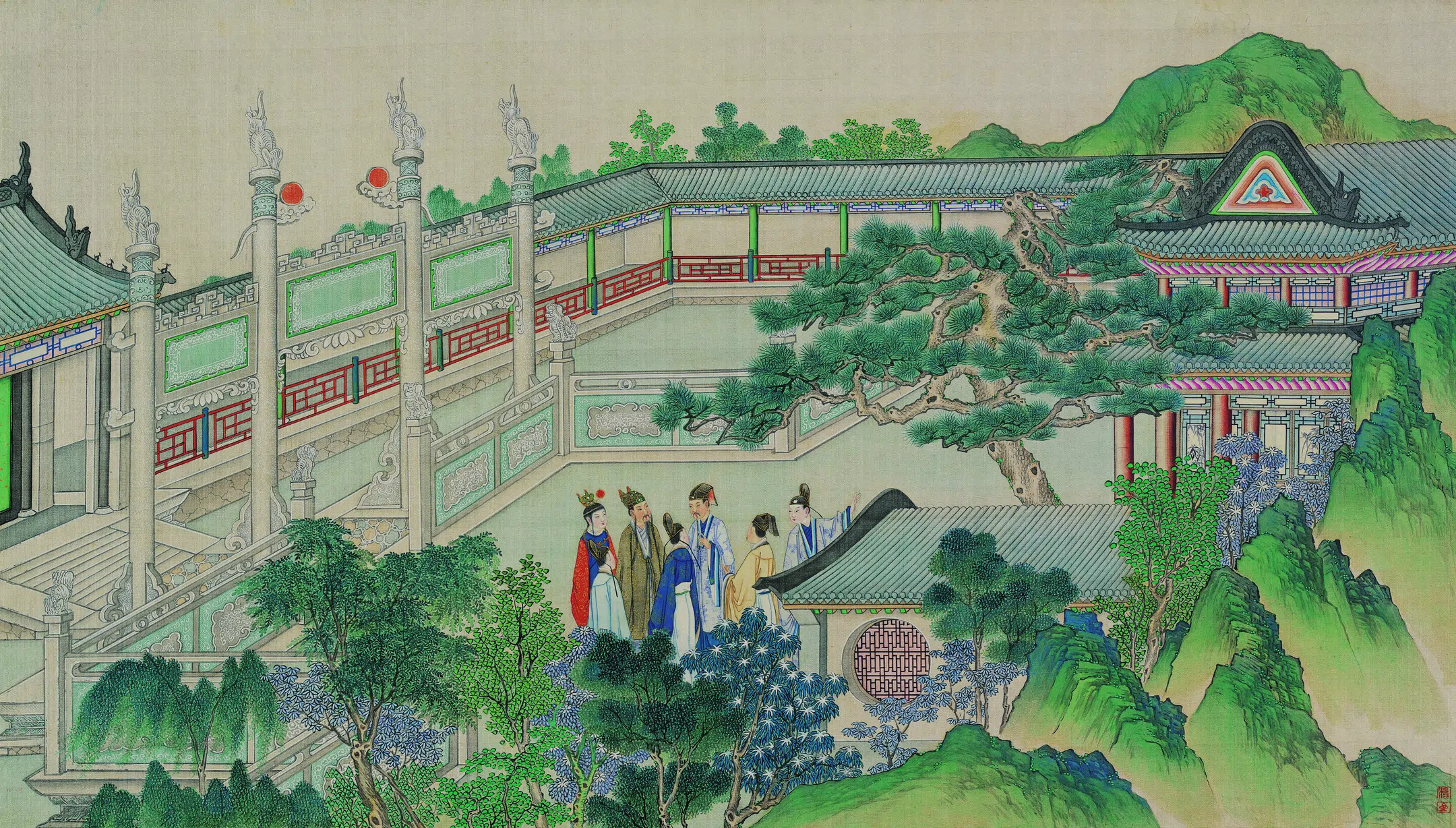 【孙温】《红楼梦图册第二版高清-17贾政游大观园景九》 第1张