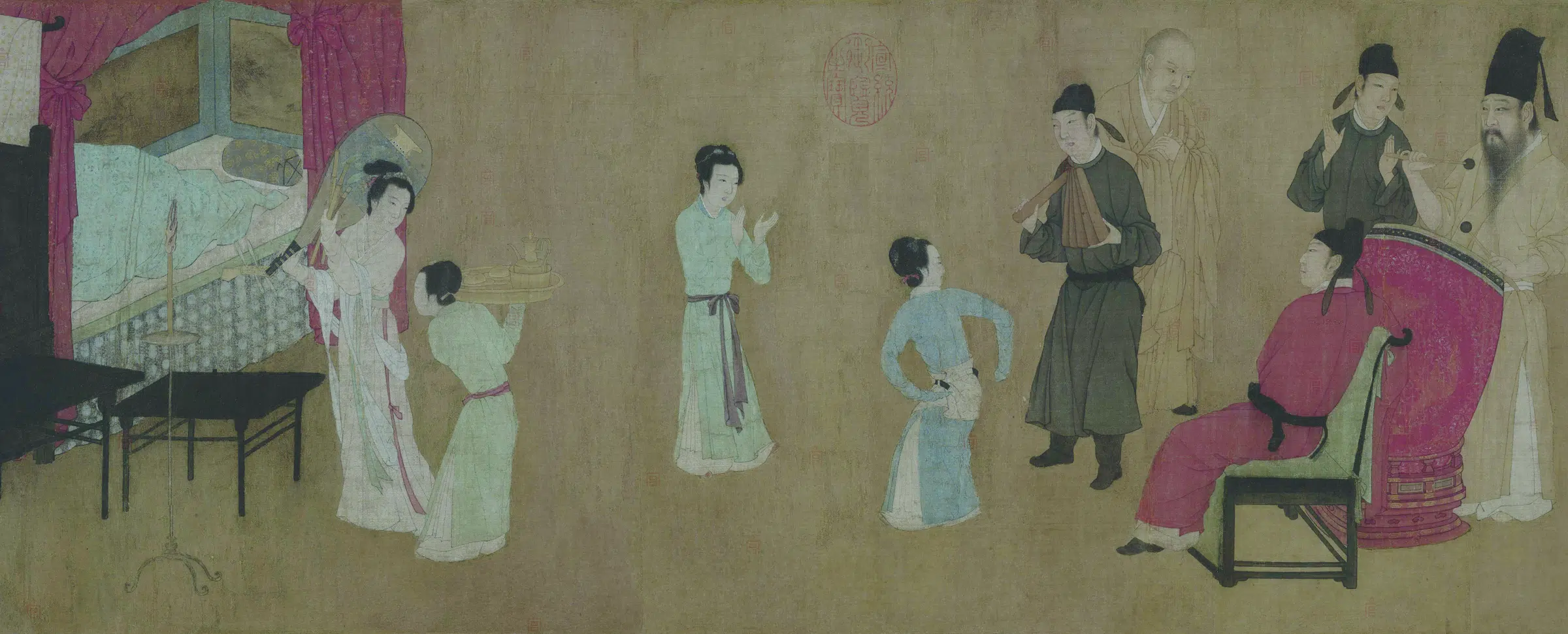 五代 南唐【顾闳中】《韩熙载夜宴图(全卷)(绢本)》 第8张 五代 南唐【顾闳中】《韩熙载夜宴图(全卷)(绢本)》 第8张