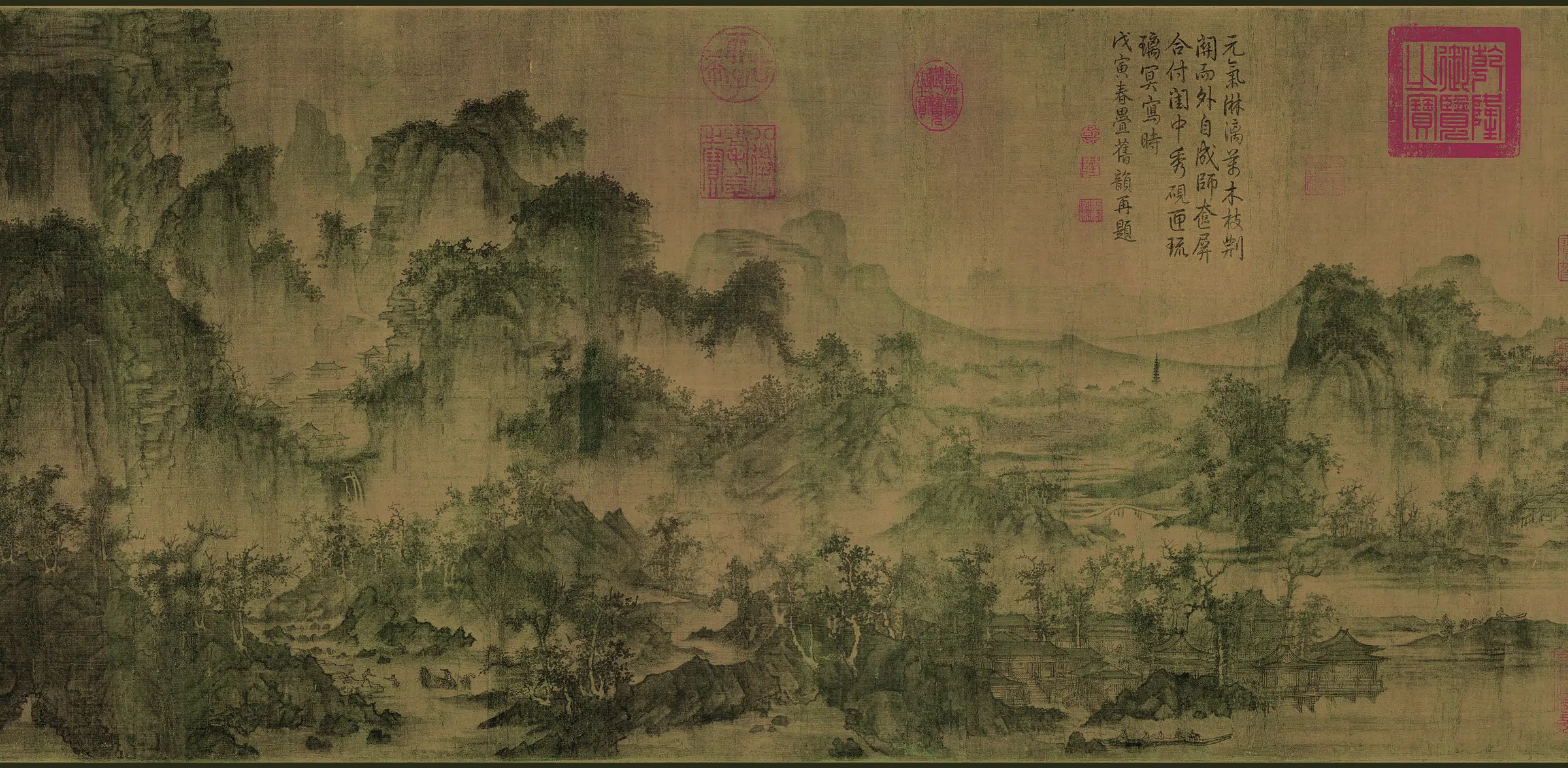 北宋【李成】《茂林远岫图卷(全卷绢本)》 第3张 北宋【李成】《茂林远岫图卷(全卷绢本)》 第3张
