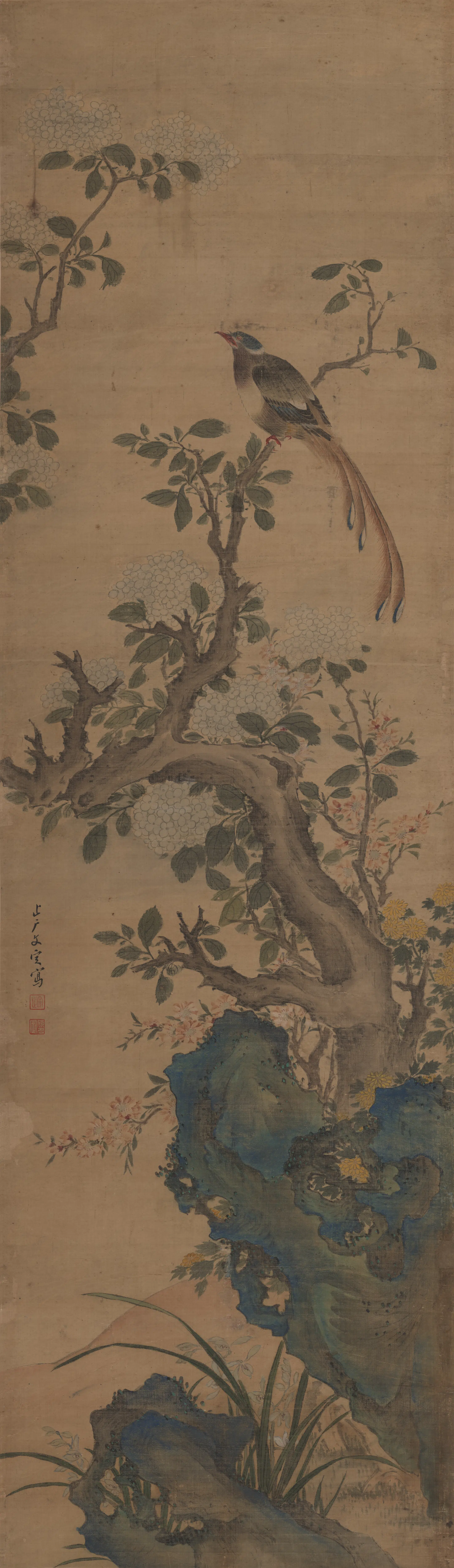【缪椿】《绣球春鸟图》 第1张 【缪椿】《绣球春鸟图》 第1张