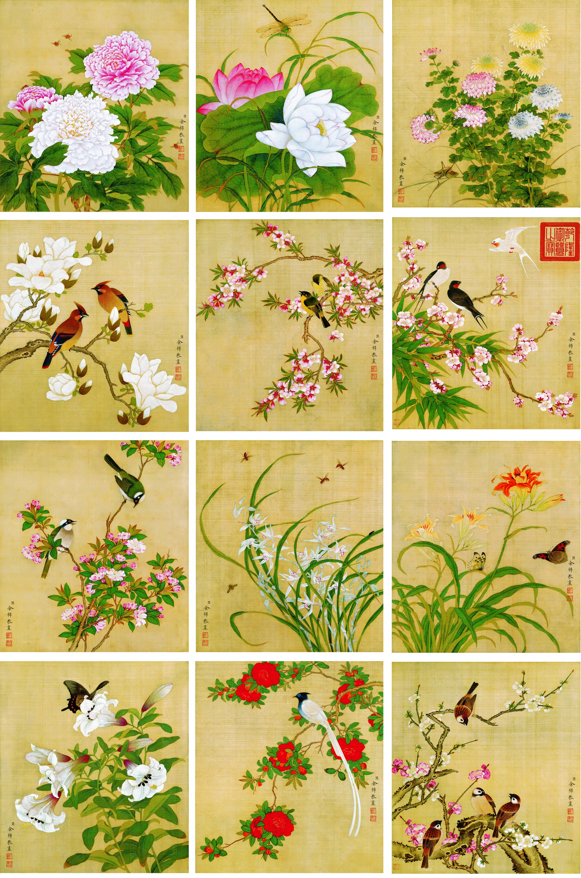 清代【余稚】《花鸟图册》