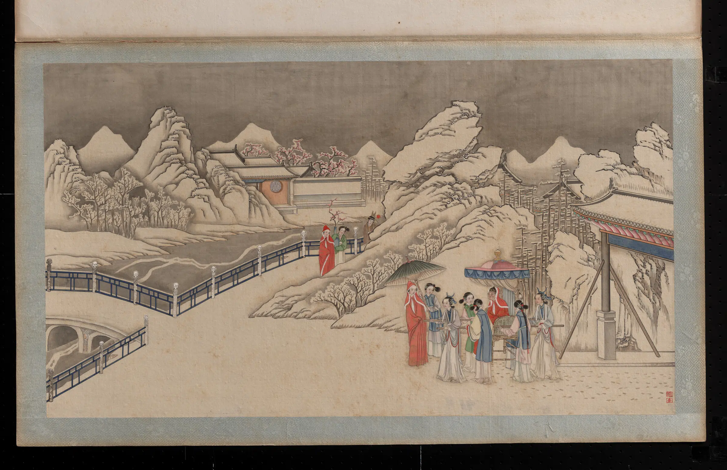 【孙温】《红楼梦画册第一版-观景远望雪图》 第1张 【孙温】《红楼梦画册第一版-观景远望雪图》 第1张