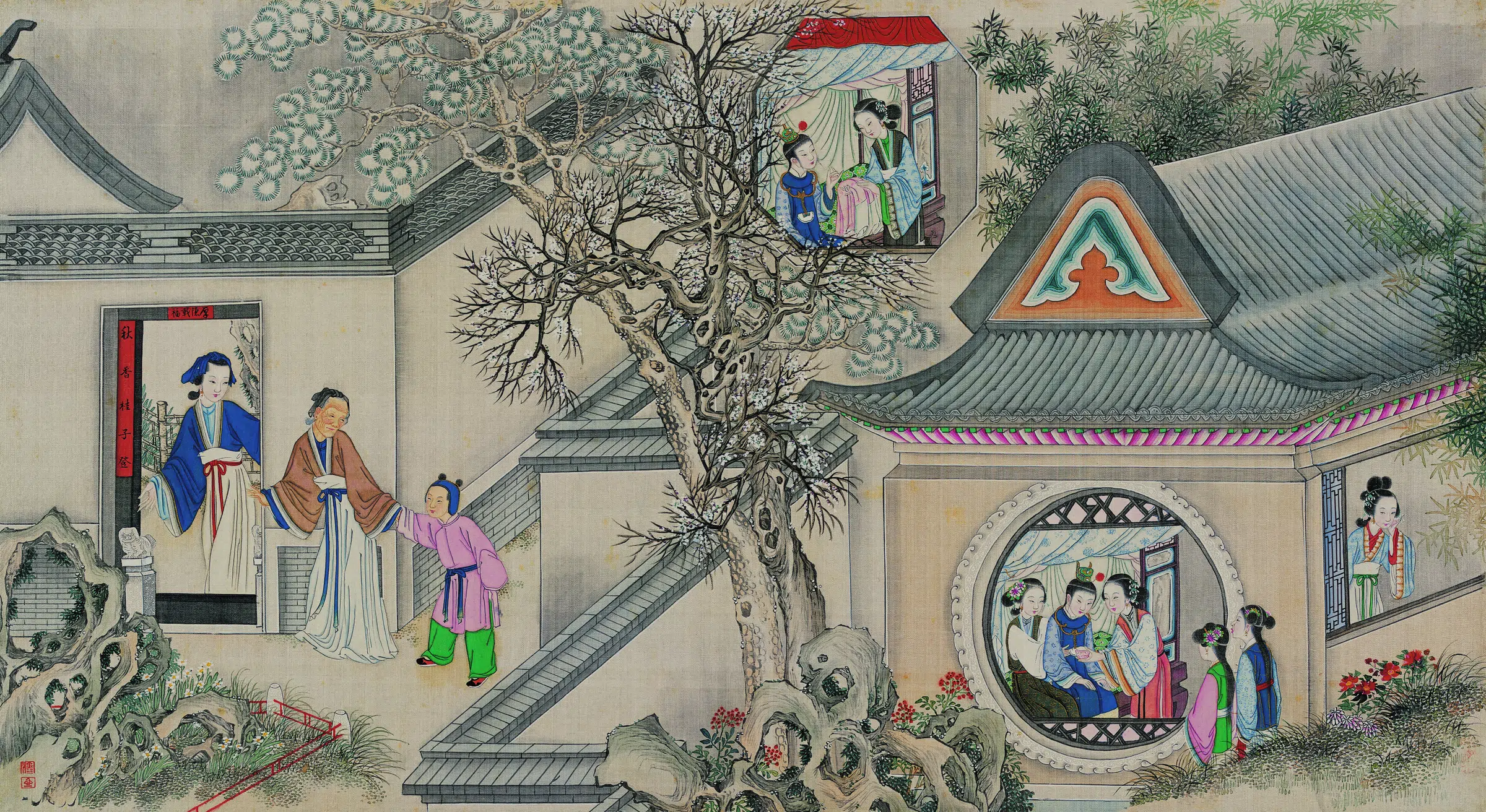【孙温】《红楼梦图册第二版高清-06刘姥姥投奔周瑞家》 第1张