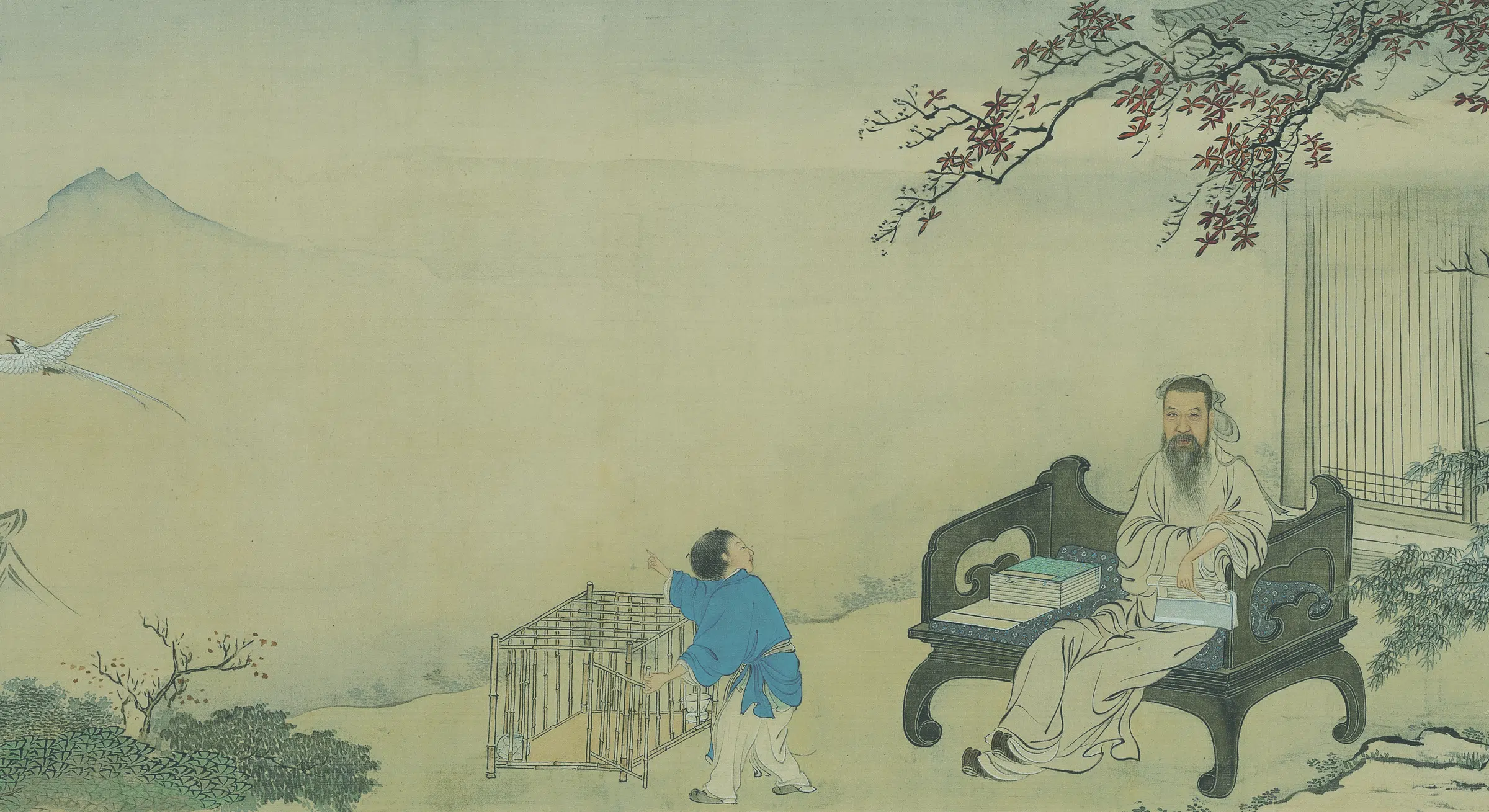 清代【王士祯】《放鸟图(全卷)纸本》 第2张