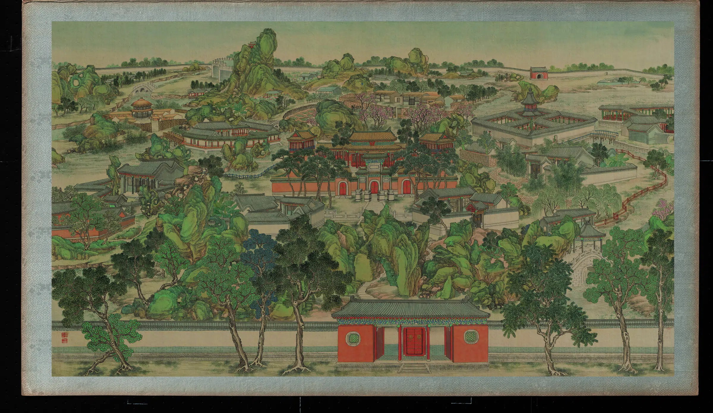 【孙温】《红楼梦画册绢本-石头记大观园全景》 第1张