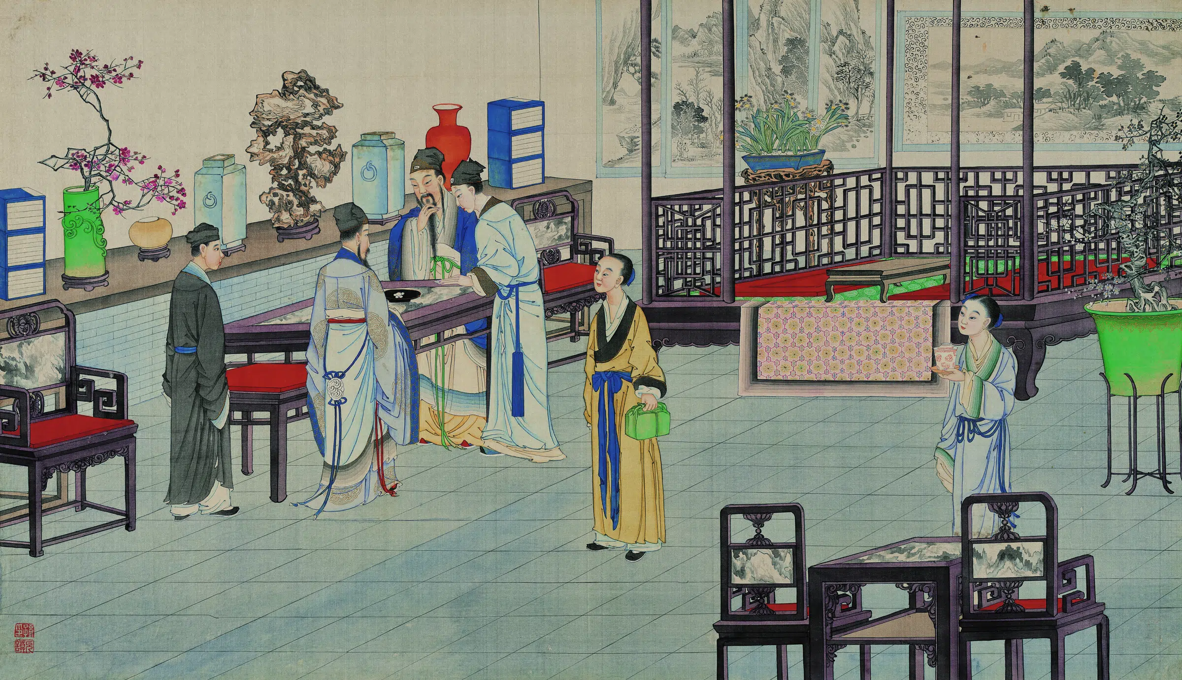 【孙温】《红楼梦图册第二版高清-92玩母珠贾政参聚散》 第1张