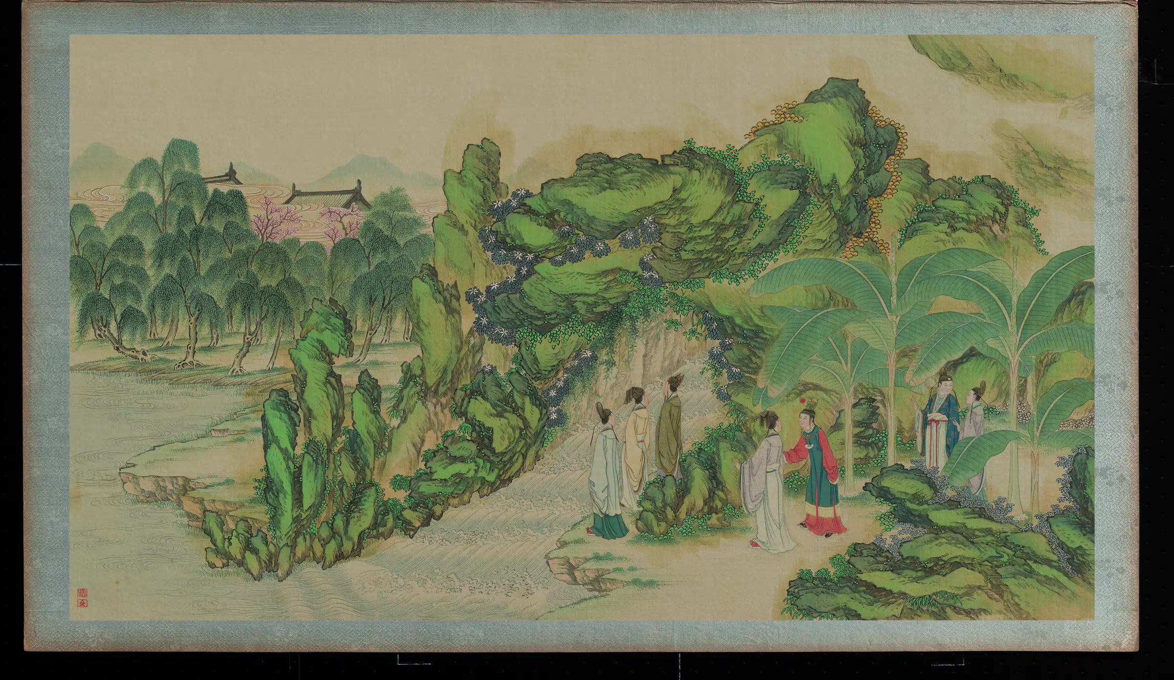 【孙温】《红楼梦画册绢本-贾政游大观园图景七》 第1张 【孙温】《红楼梦画册绢本-贾政游大观园图景七》 第1张