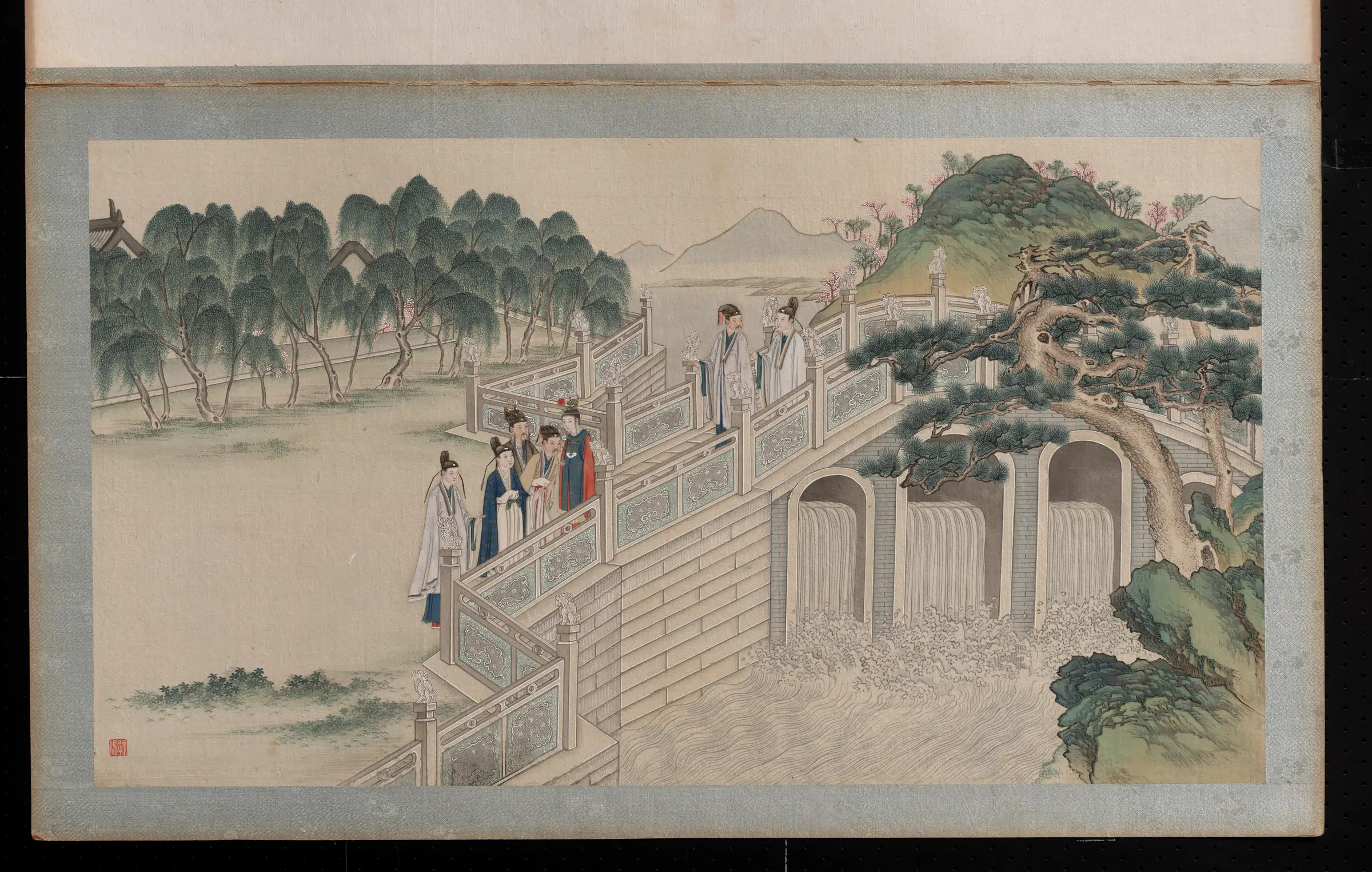 【孙温】《红楼梦画册第一版-贾政游大观园景九》 第1张