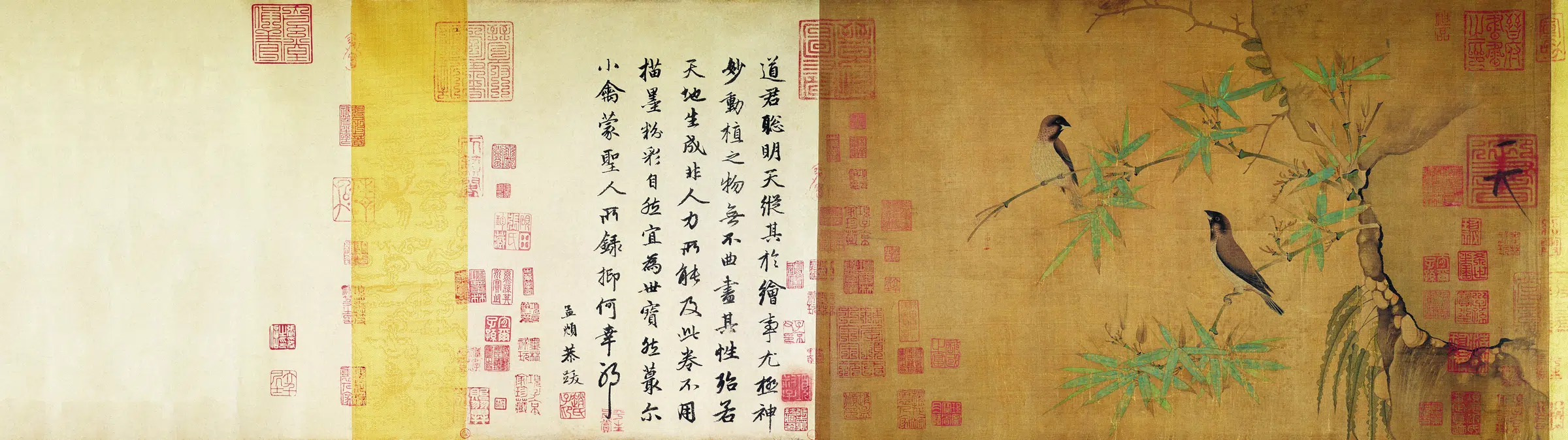 北宋【赵佶】《北宋徽宗竹禽图(绢本)》