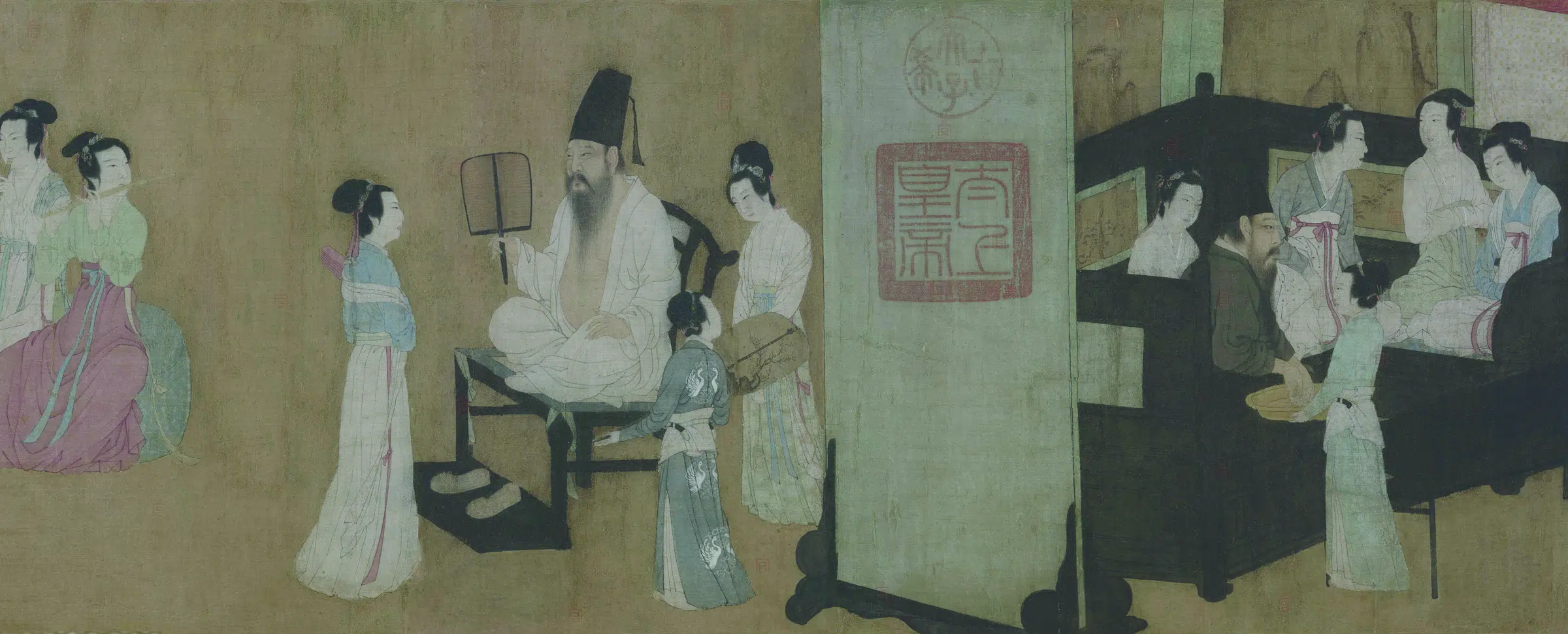 五代 南唐【顾闳中】《韩熙载夜宴图(全卷)(绢本)》 第7张 五代 南唐【顾闳中】《韩熙载夜宴图(全卷)(绢本)》 第7张