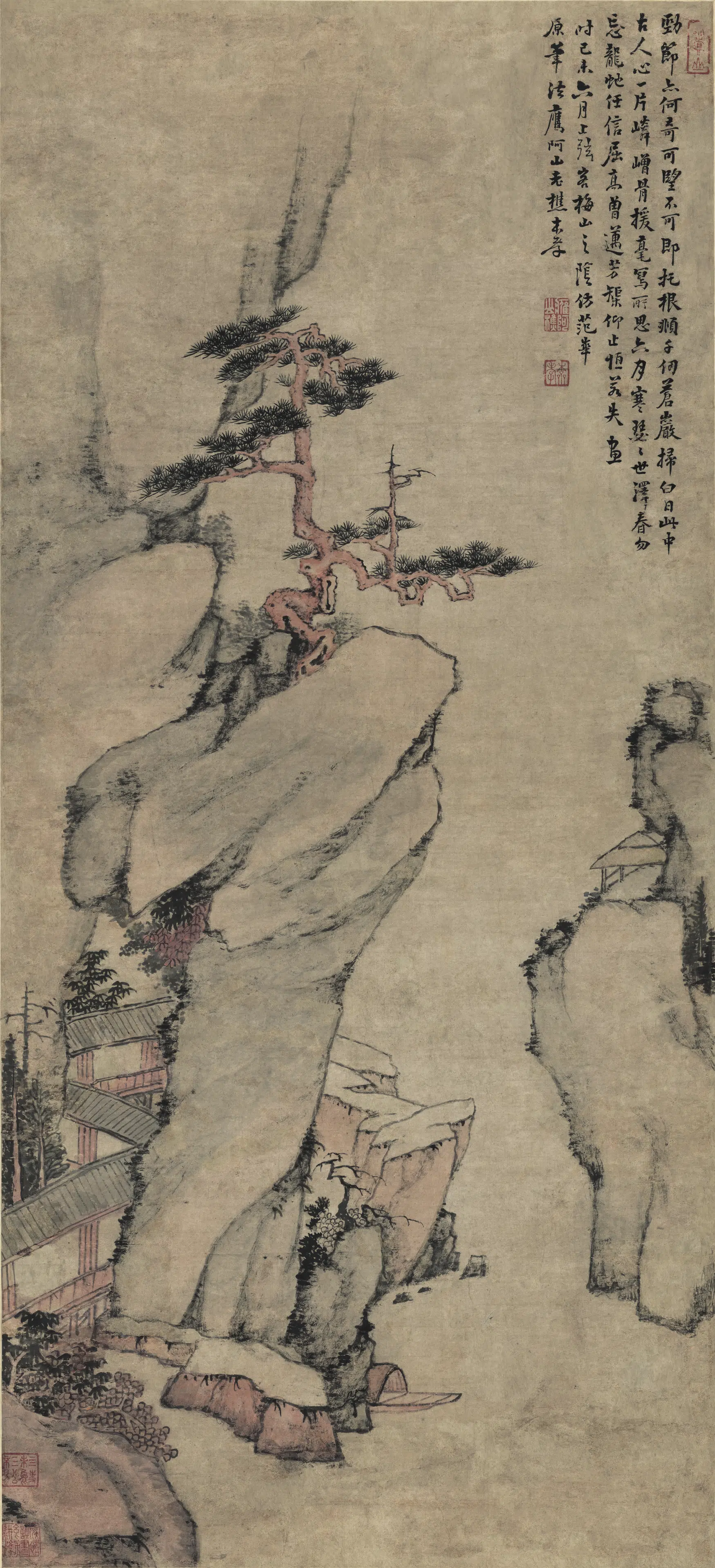 清代【戴本孝】《苍松劲节图》 第1张