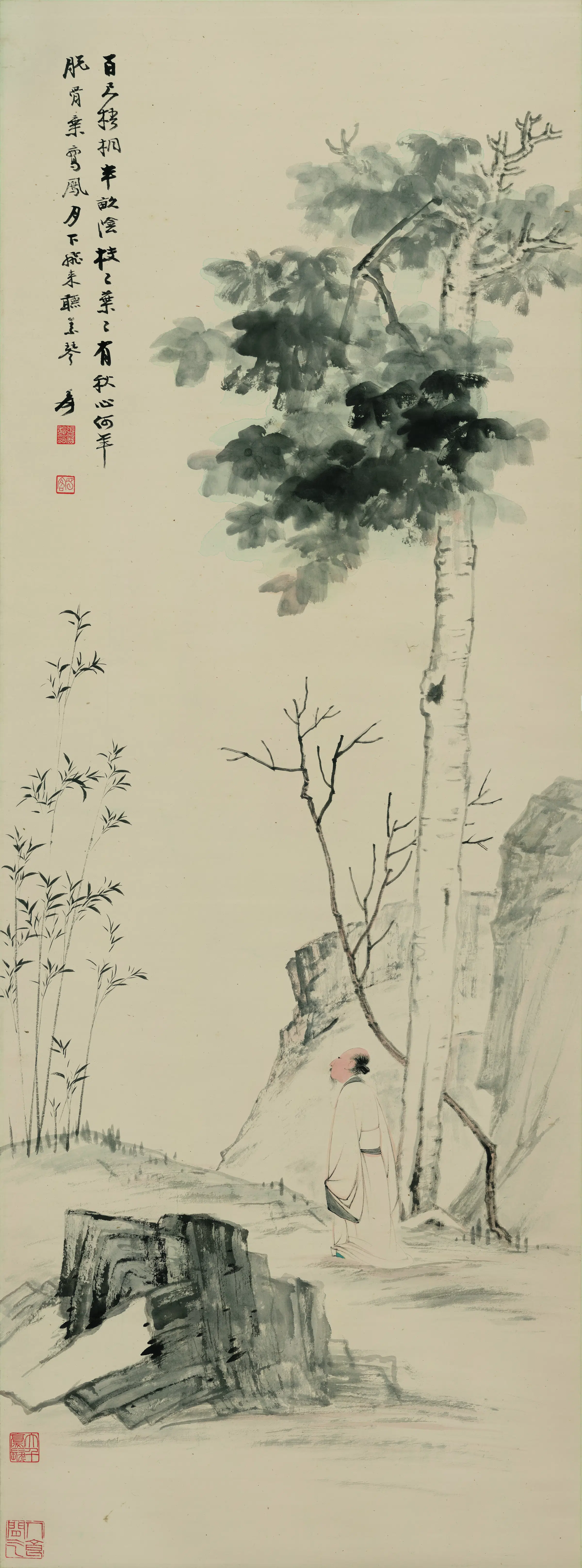 近代【张大千】《百尺梧桐半亩荫》