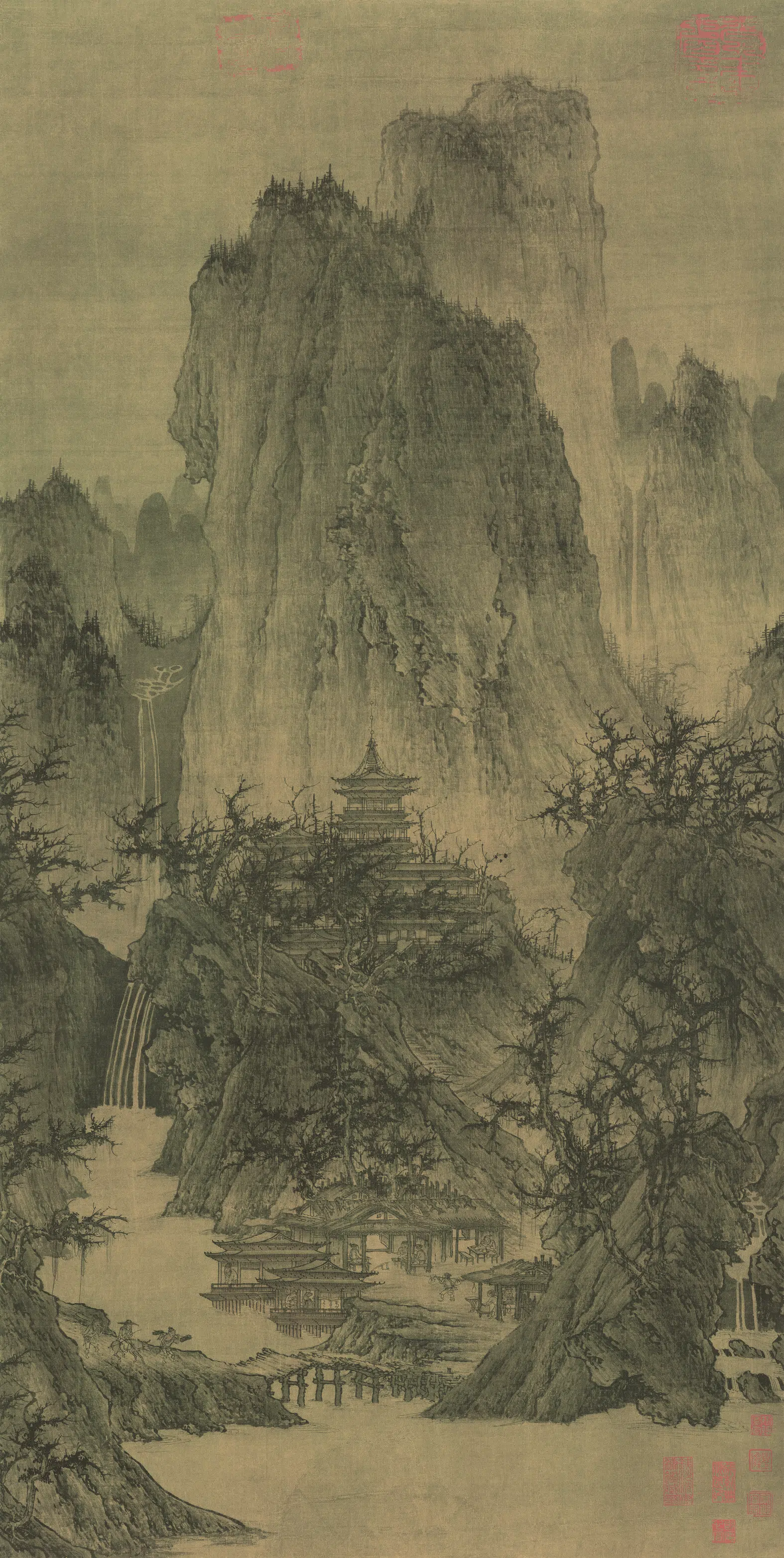 北宋【李成】《晴峦萧寺图(绢本)》