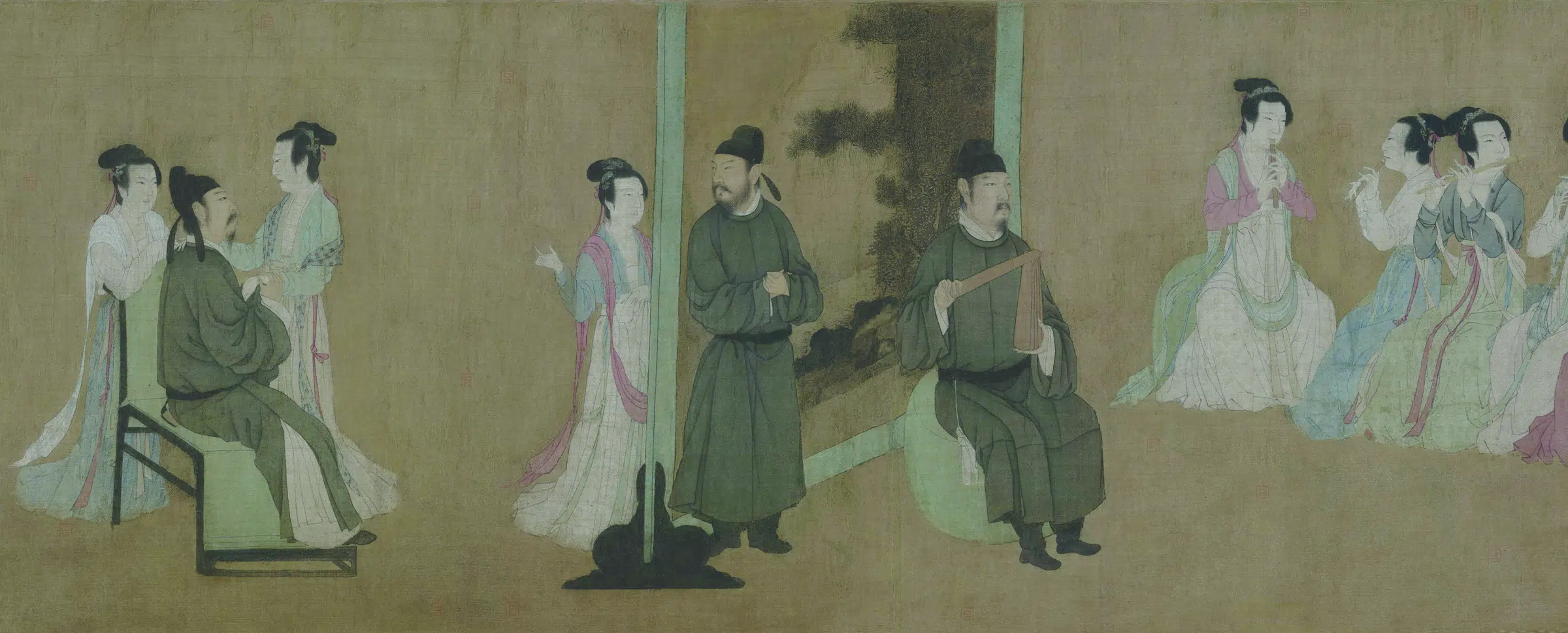 五代 南唐【顾闳中】《韩熙载夜宴图(全卷)(绢本)》 第6张 五代 南唐【顾闳中】《韩熙载夜宴图(全卷)(绢本)》 第6张