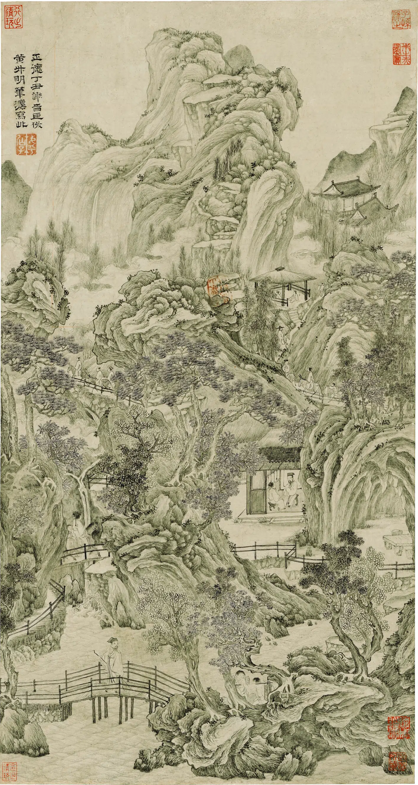 明朝【谢时臣】《山水图轴》