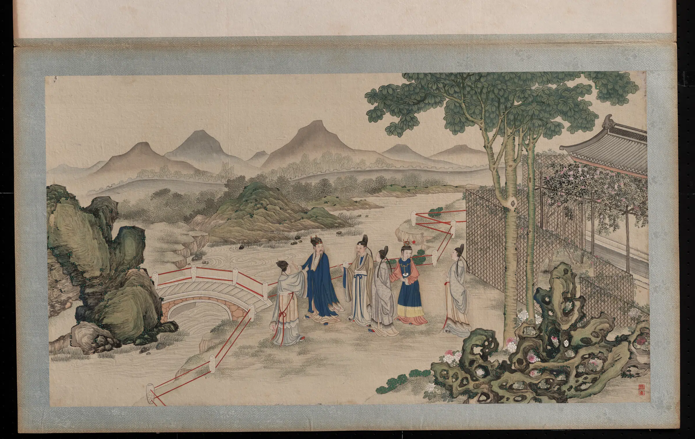 【孙温】《红楼梦画册第一版-贾政游大观园景二》 第1张