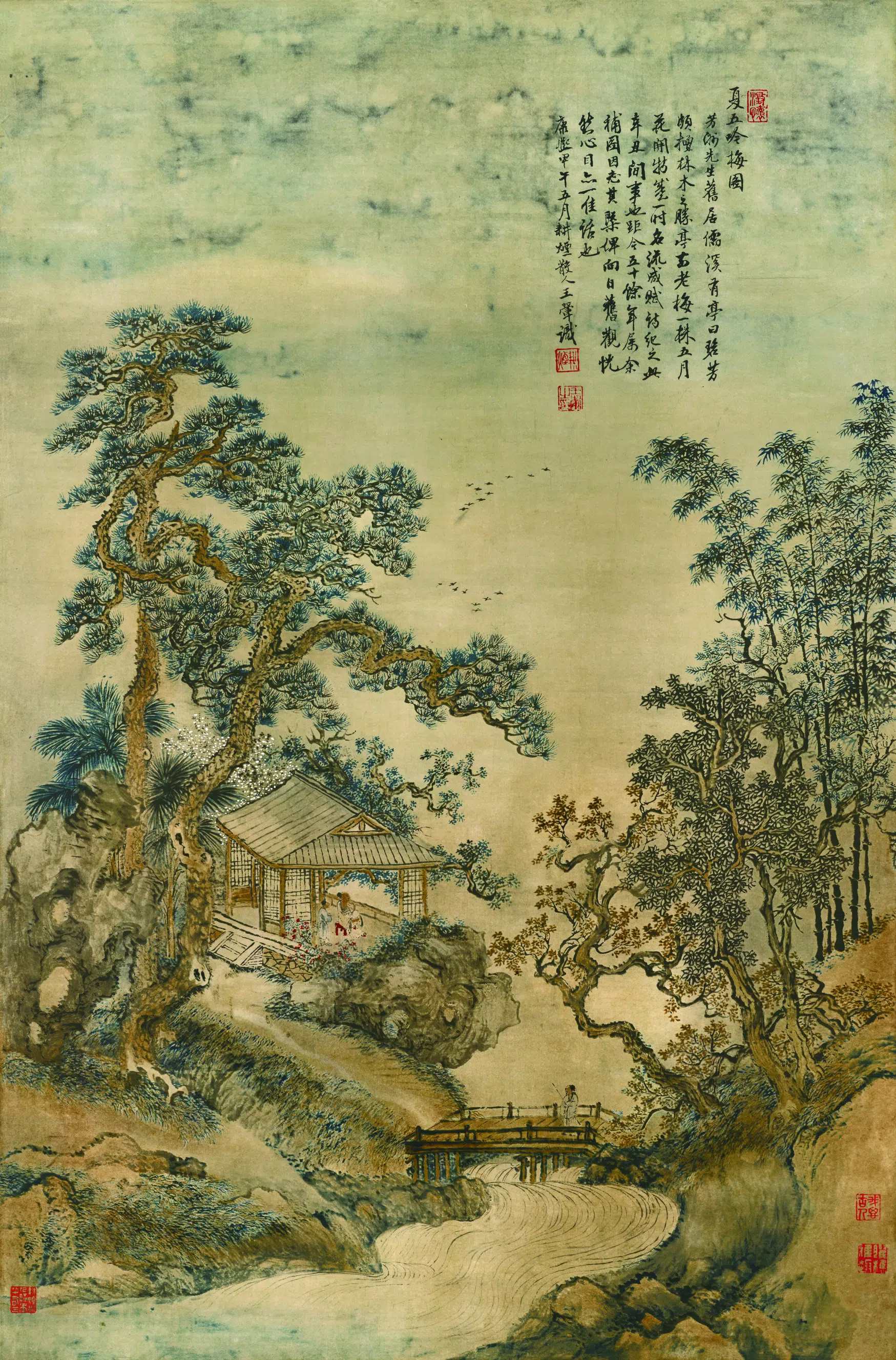 清代【王翚】《夏五吟梅纸本》