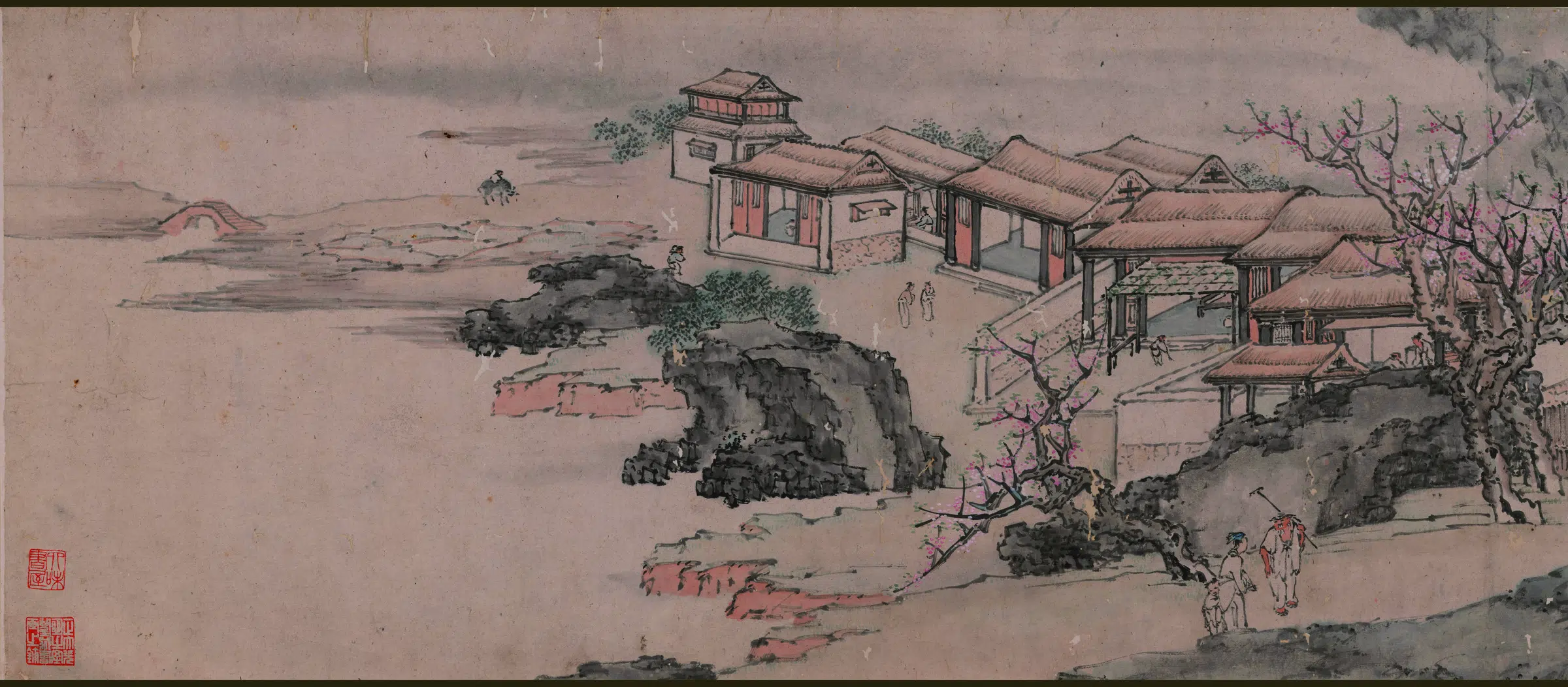 明朝【仇英】《桃花源图卷纸本(传)》