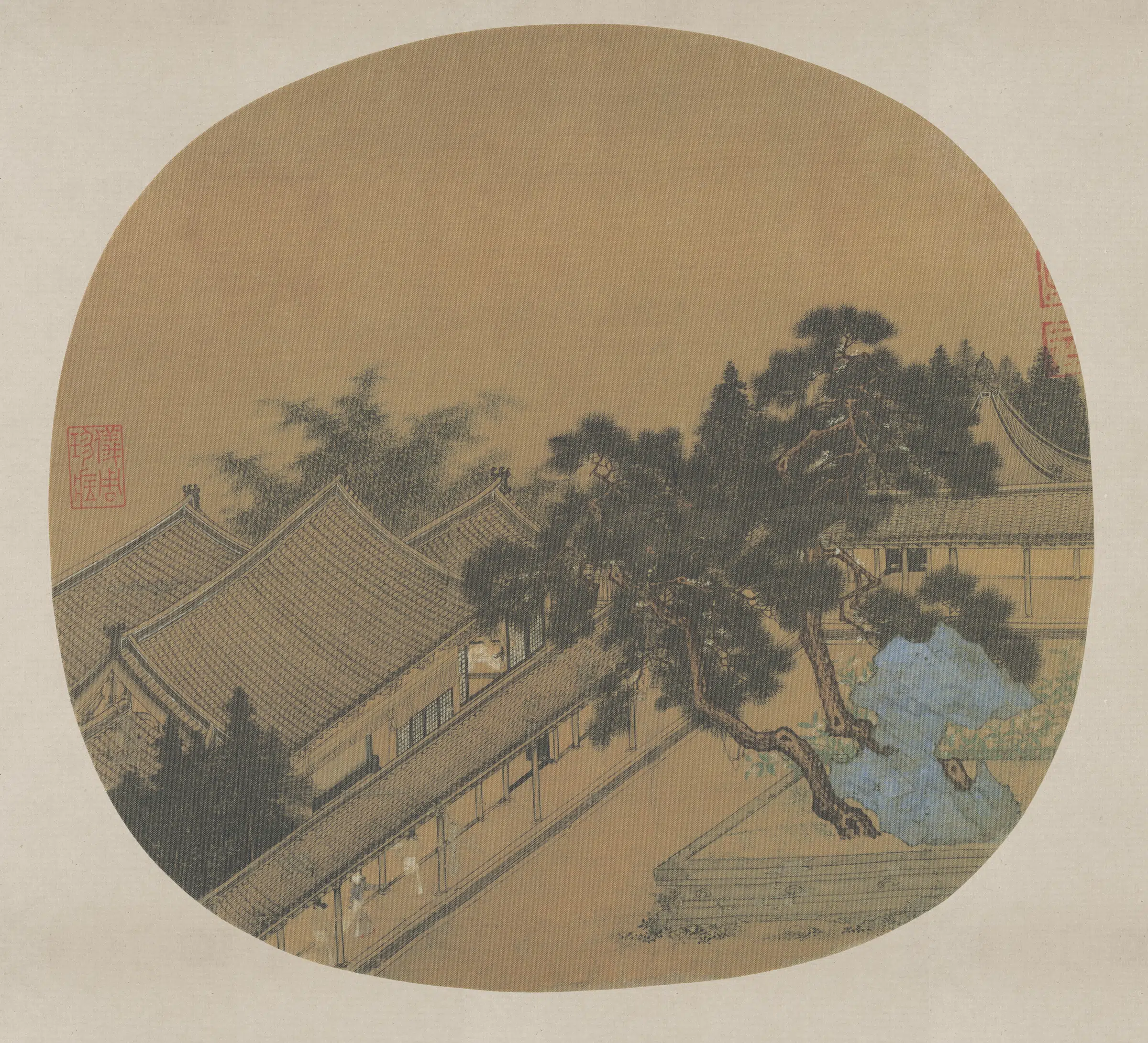 宋代【宋人】《松阴庭院图(绢本)》