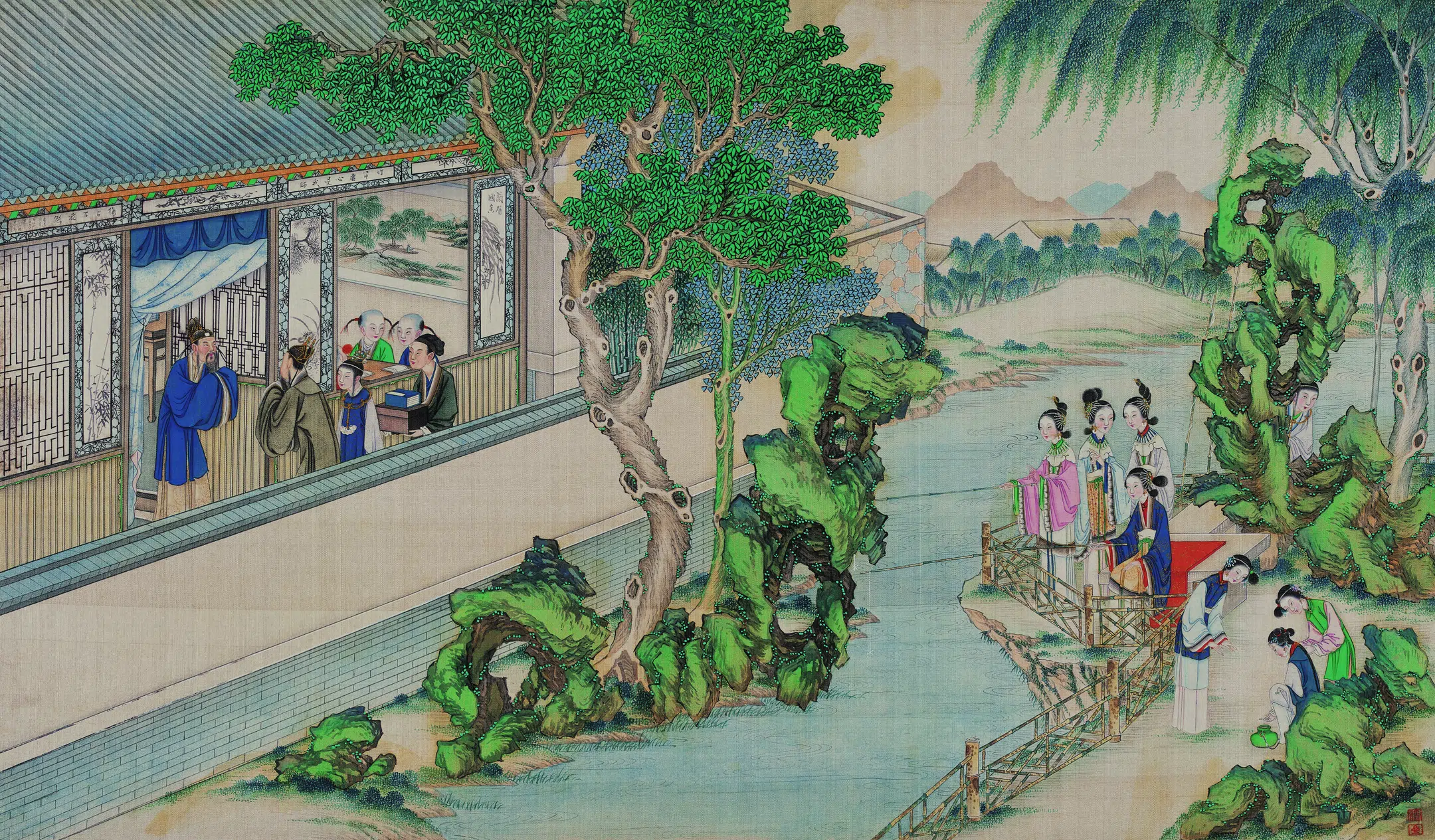 【孙温】《红楼梦图册第二版高清-81占旺相四美钓游鱼》 第1张 【孙温】《红楼梦图册第二版高清-81占旺相四美钓游鱼》 第1张