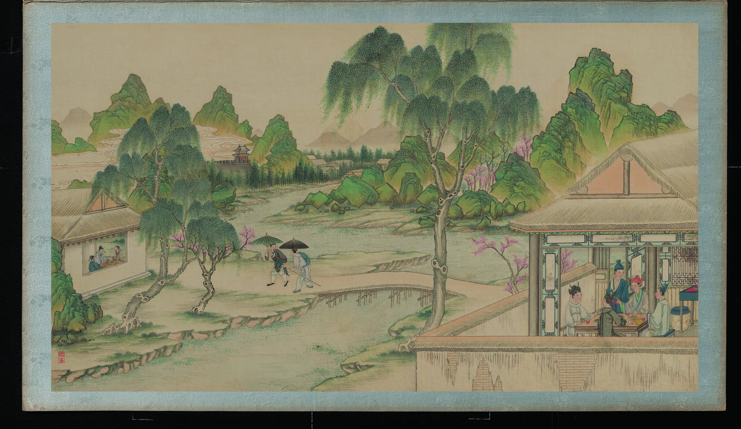 【孙温】《红楼梦画册绢本-贾琏路中定亲柳郎》 第1张 【孙温】《红楼梦画册绢本-贾琏路中定亲柳郎》 第1张