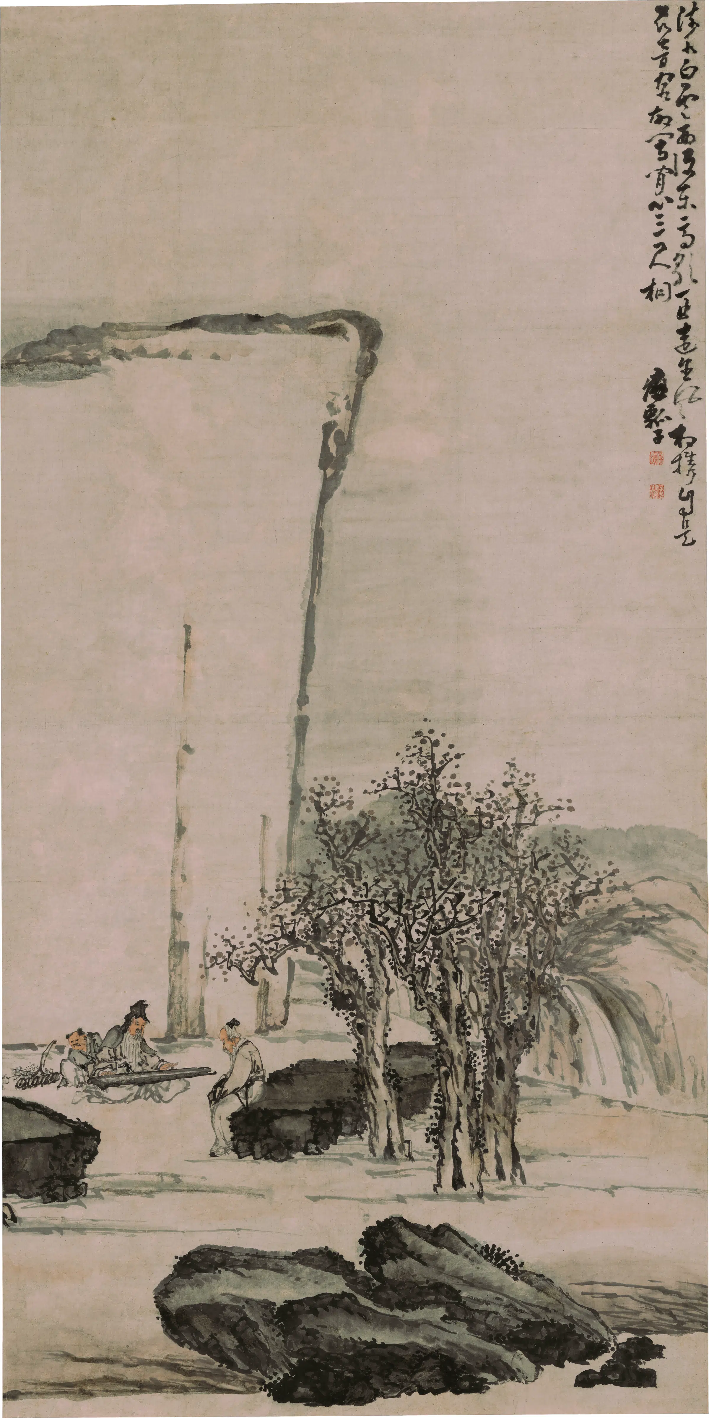 清代【黄慎】《人物山水图轴》