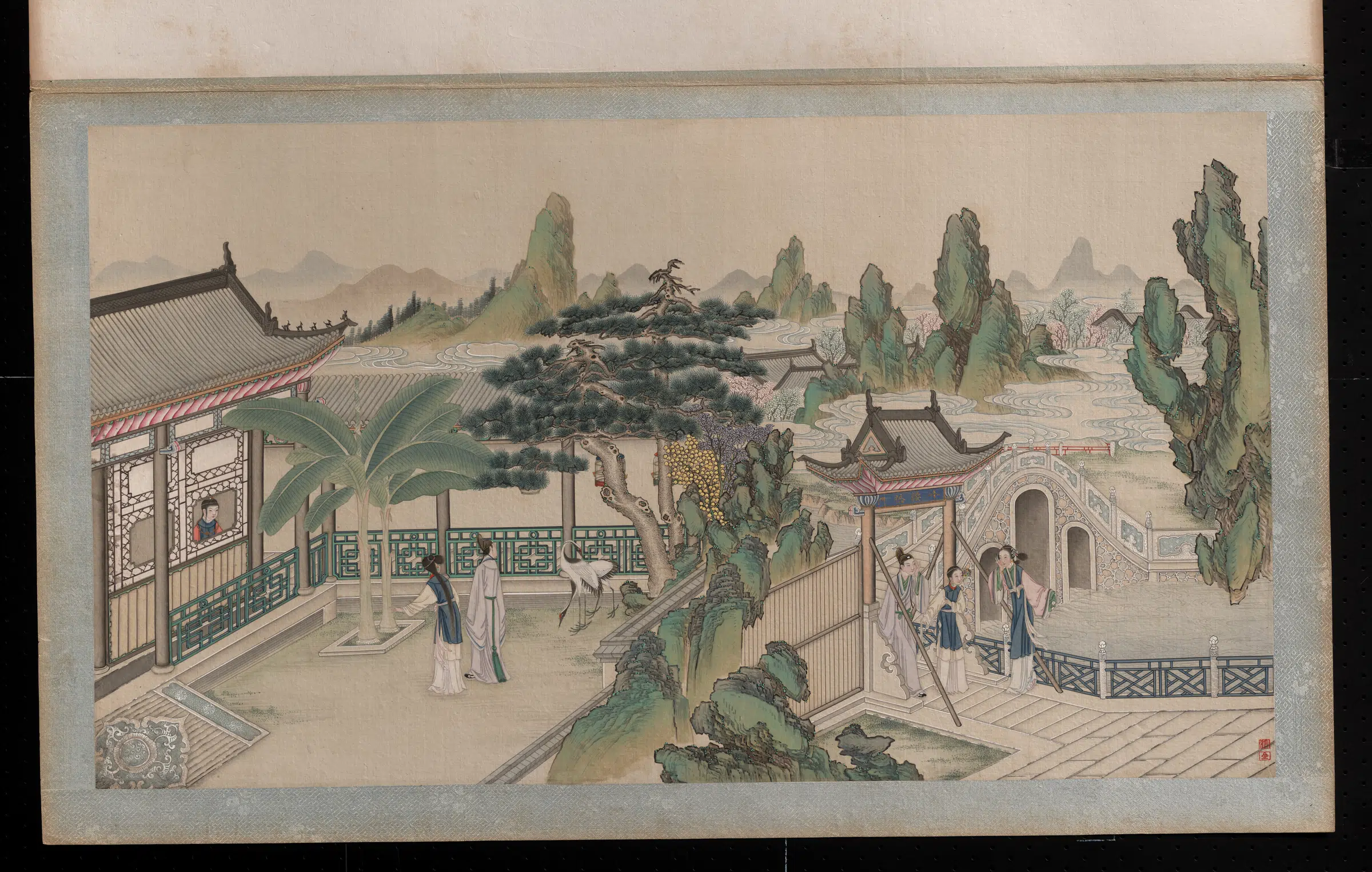 【孙温】《红楼梦画册第一版-蜂腰桥设客传心事》 第1张 【孙温】《红楼梦画册第一版-蜂腰桥设客传心事》 第1张